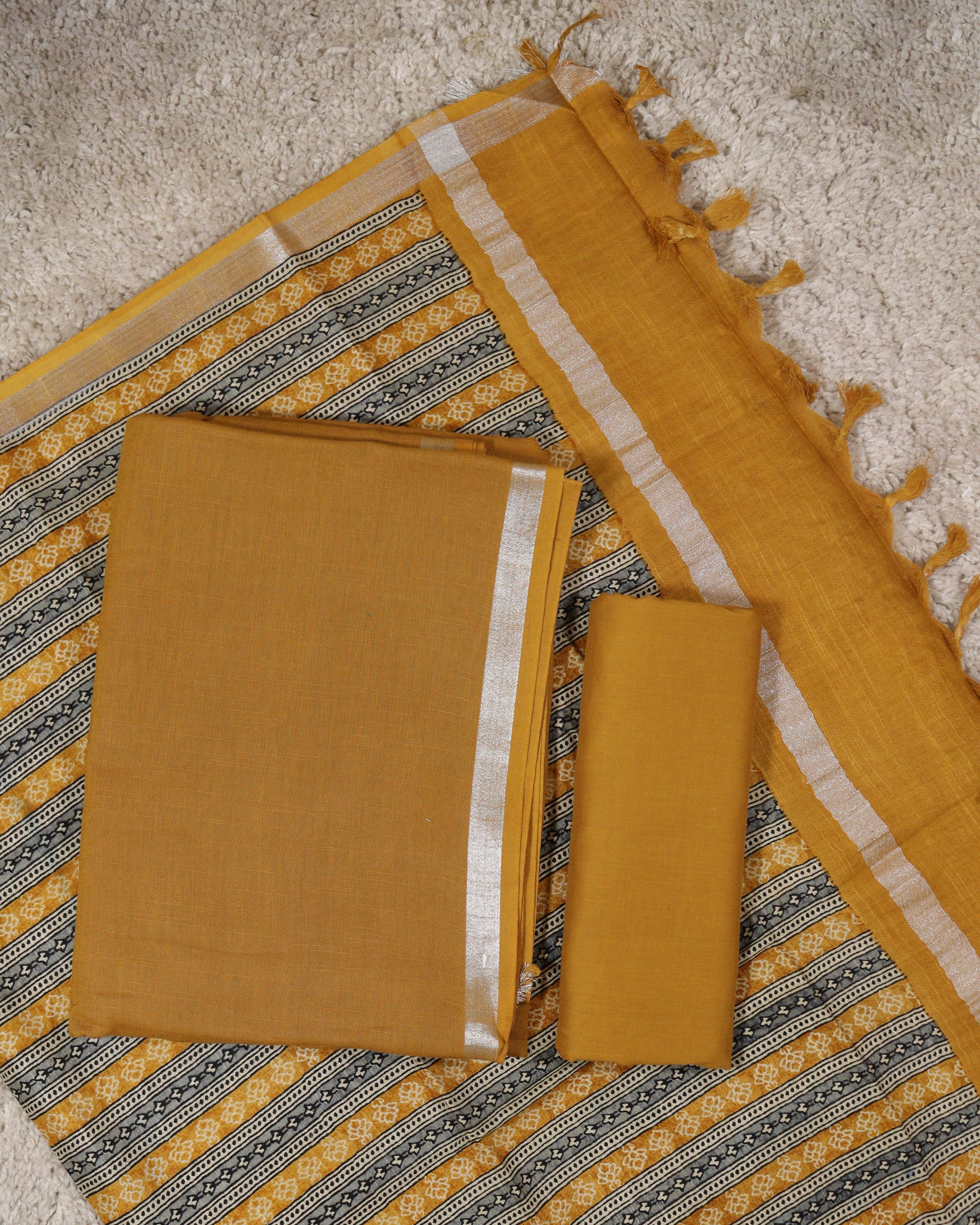 Load image into Gallery viewer, Linen Cotton Unstitched Suit-5382
