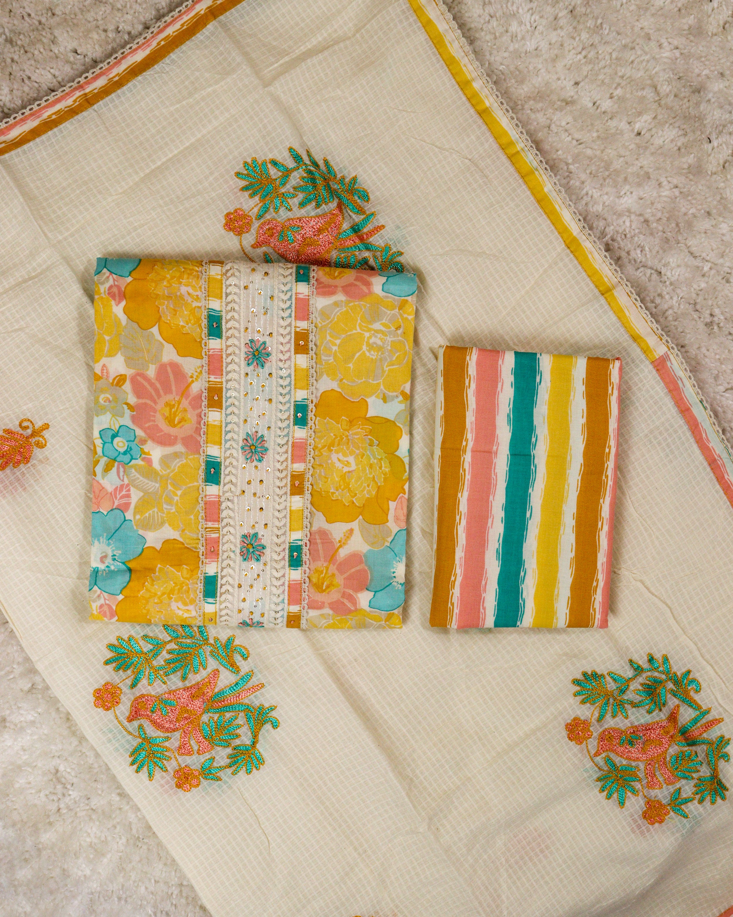 Load image into Gallery viewer, Cotton Unstitched Suit-0850

