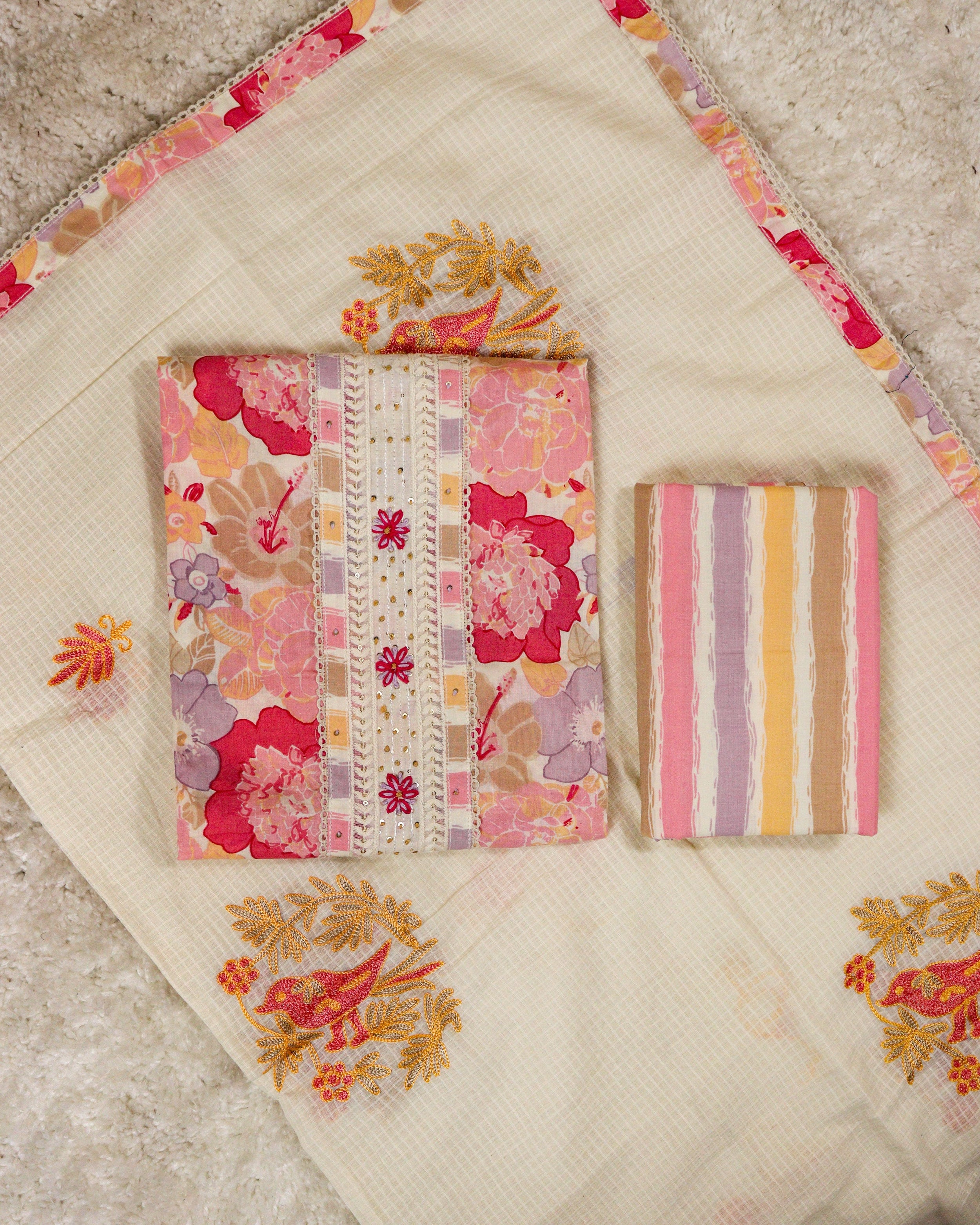 Load image into Gallery viewer, Cotton Unstitched Suit-0850
