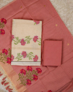 Chanderi Silk Unstitched Suit-0851