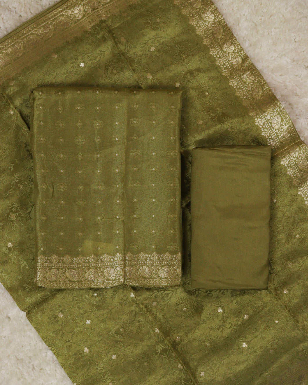 Banarasi Tissue Unstitched Suit-0846