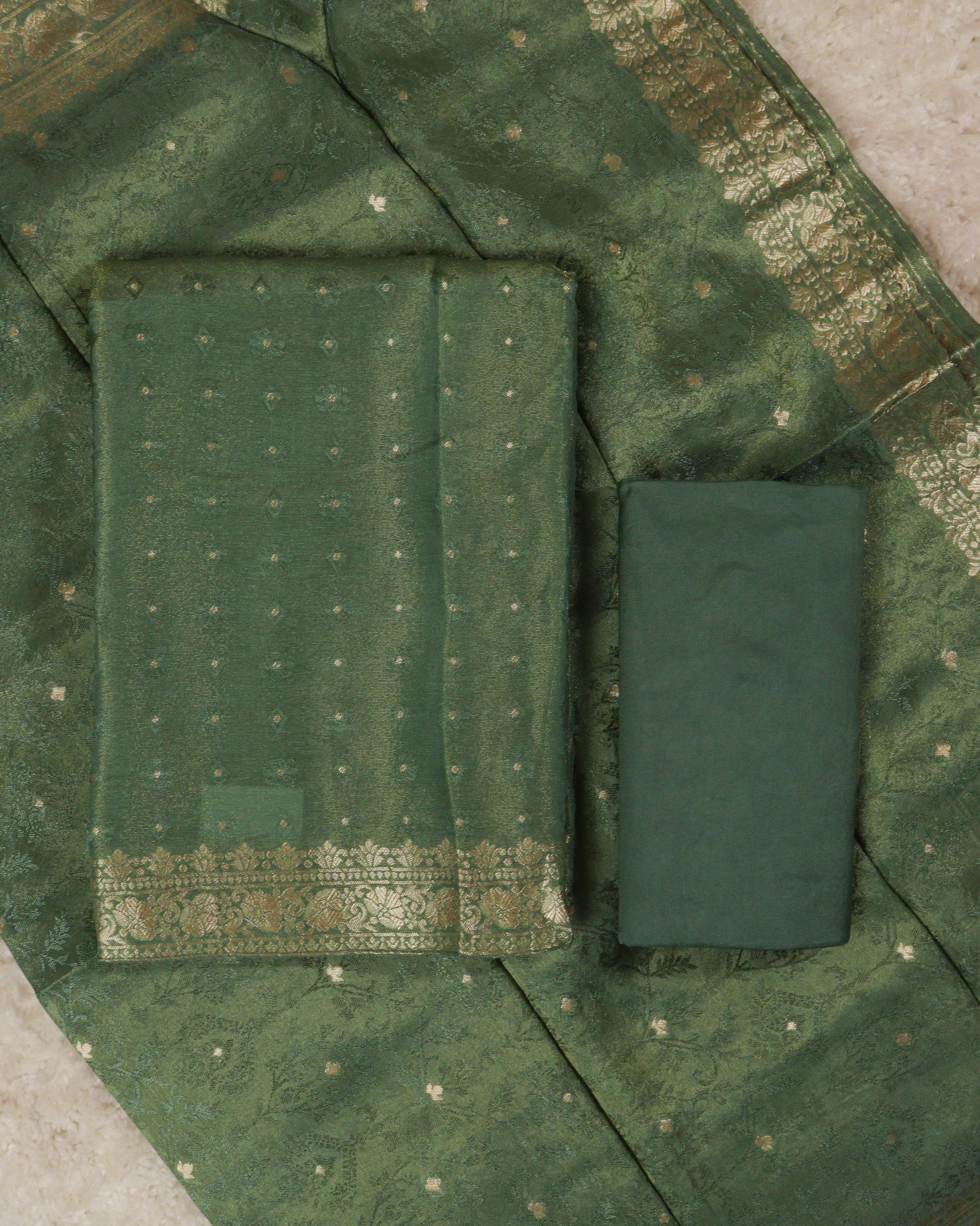 Load image into Gallery viewer, Banarasi Tissue Unstitched Suit-0846
