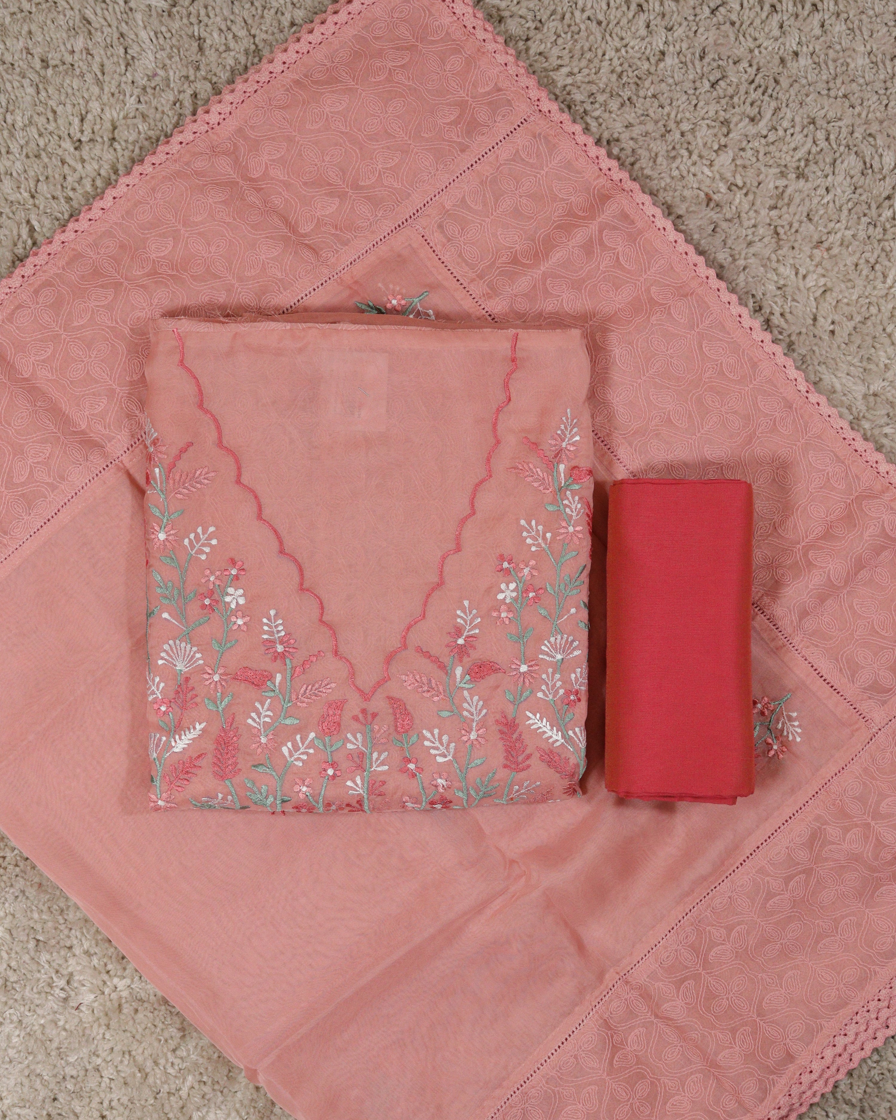 Load image into Gallery viewer, Organza Unstitched Suit-5385
