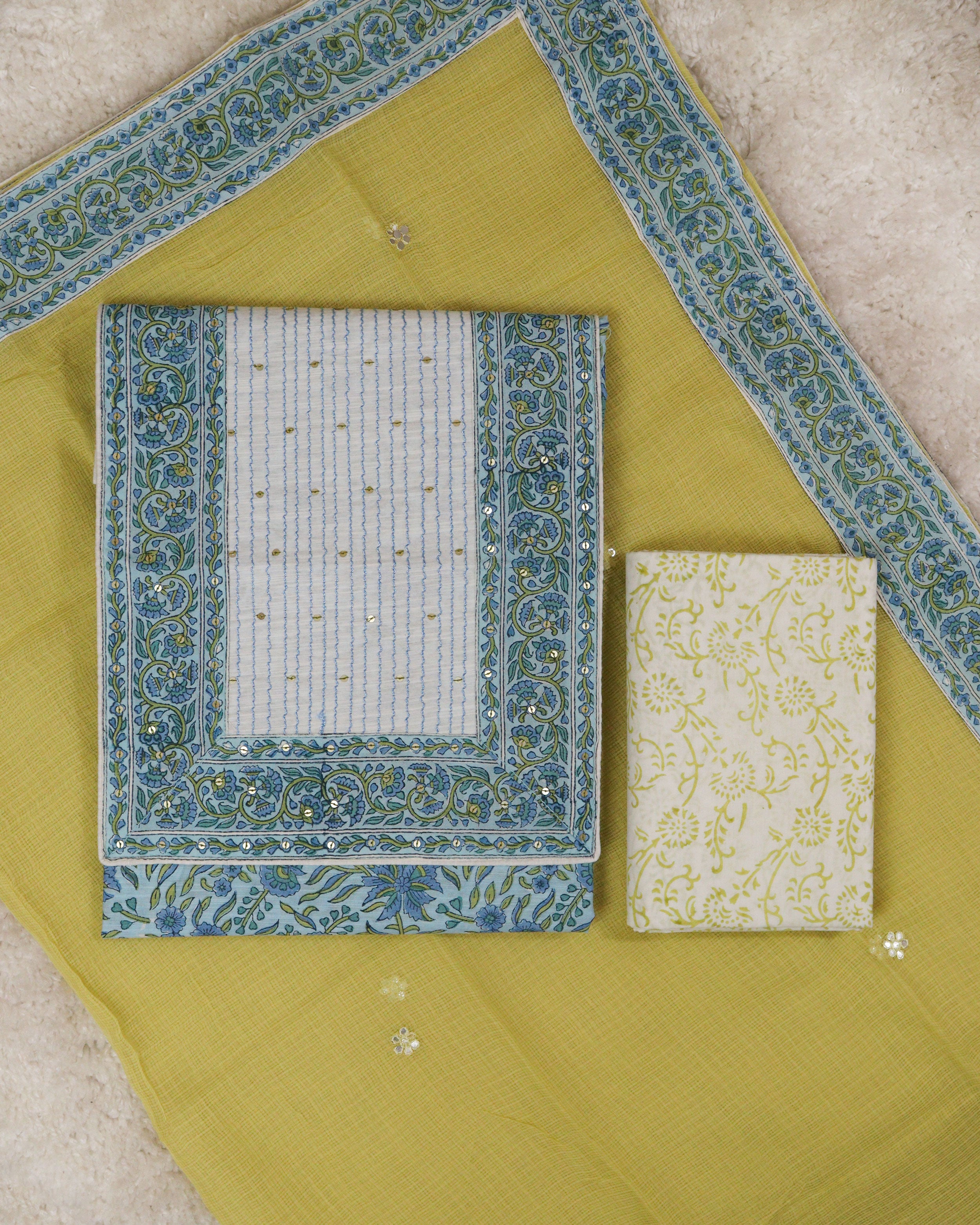 Load image into Gallery viewer, Chanderi Cotton Unstitched Suit-0849
