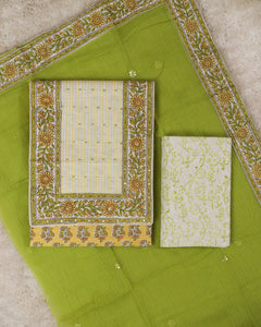 Chanderi Cotton Unstitched Suit-0849