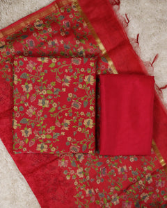 Chanderi Silk Unstitched Suit-0842