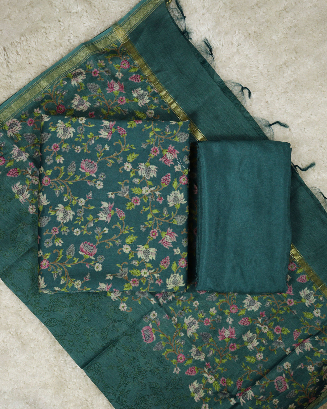 Chanderi Silk Unstitched Suit-0842
