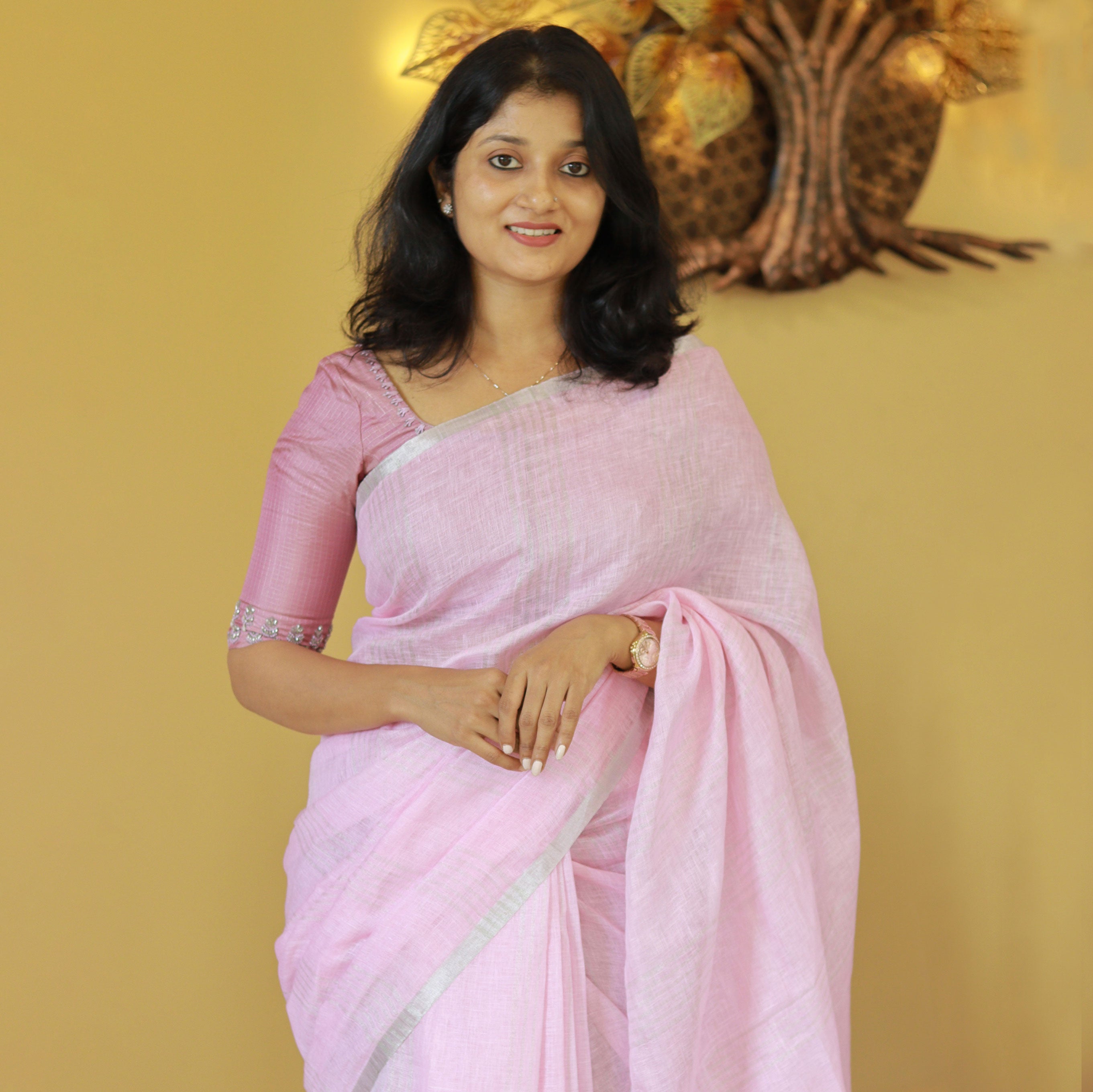 Load image into Gallery viewer, Pure Linen Saree- 4054(pre order)
