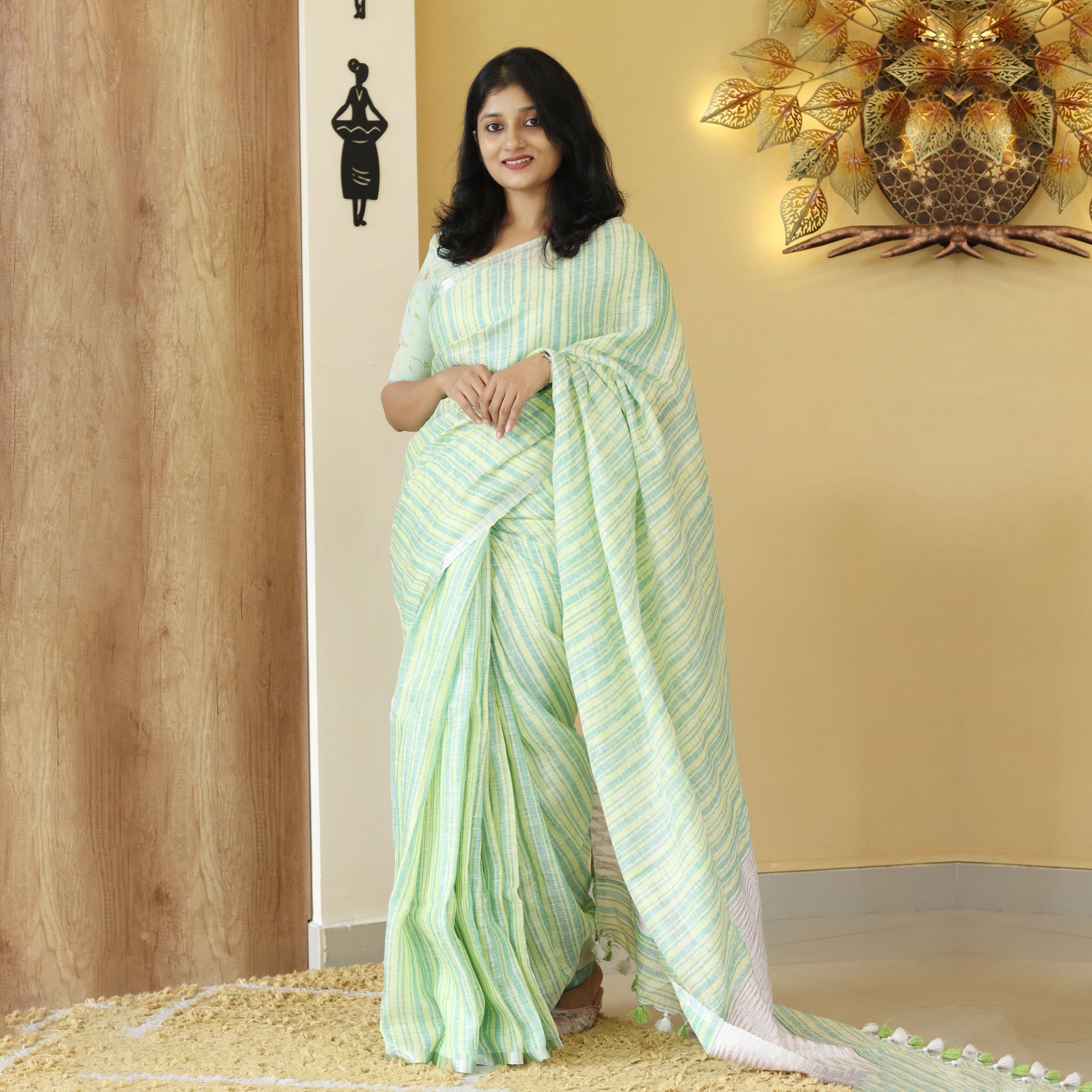 Load image into Gallery viewer, Pure Linen Saree -4053 (PRE-ORDER)
