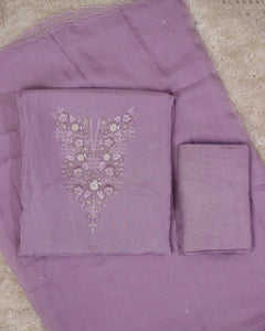 Viscose Organza Unstitched Suit-1100