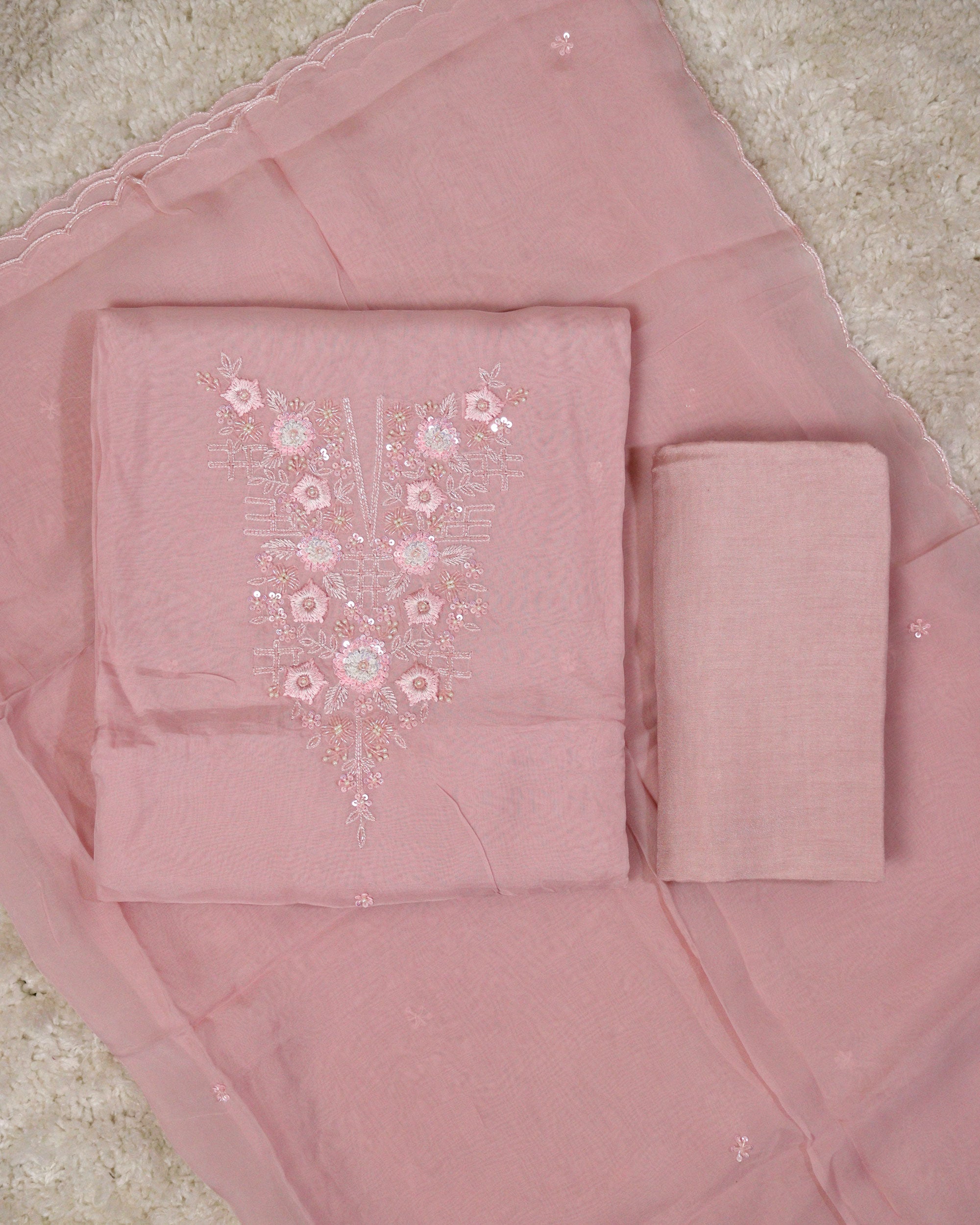 Load image into Gallery viewer, Viscose Organza Unstitched Suit-1100
