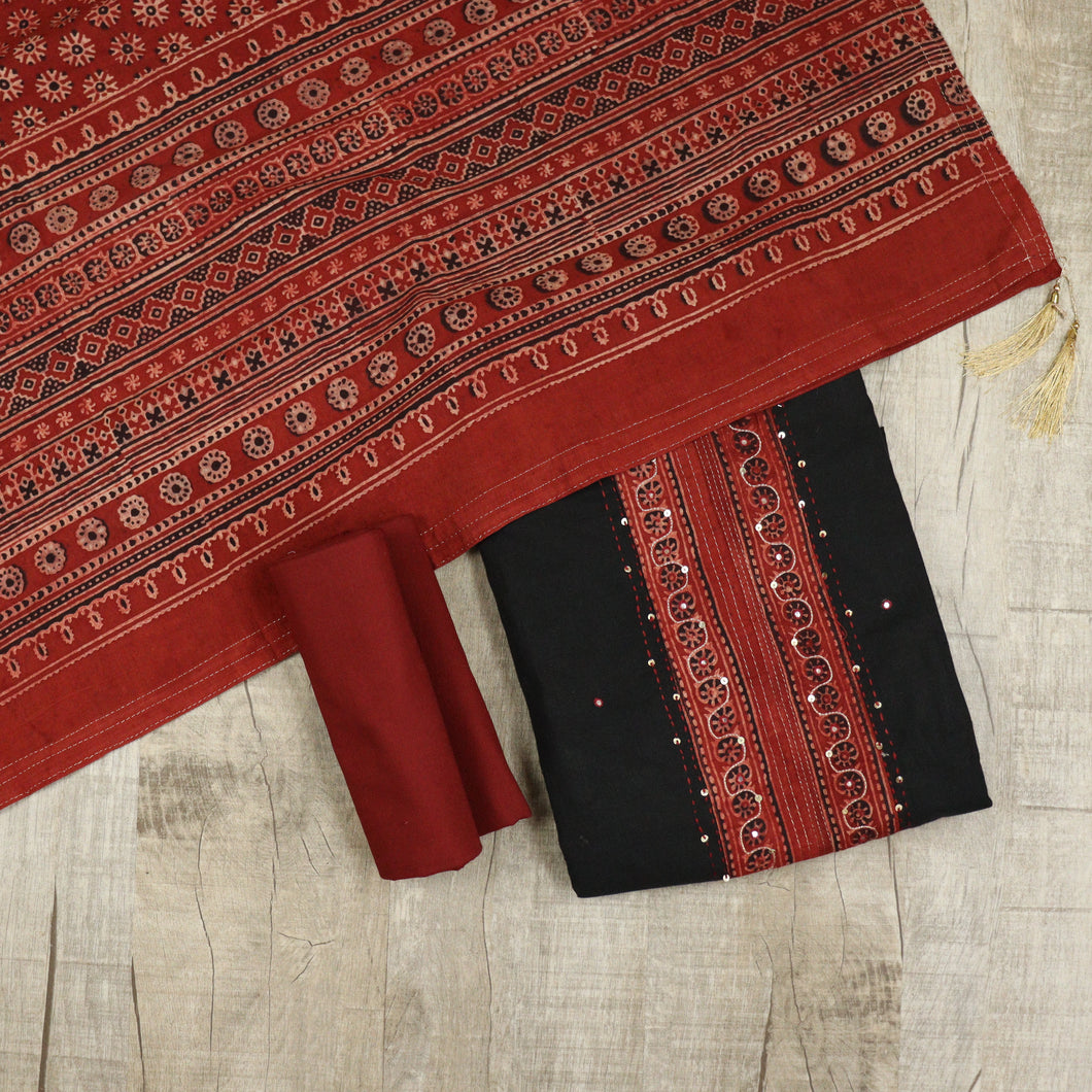 Pure Cotton Ajrakh Suit- 3444