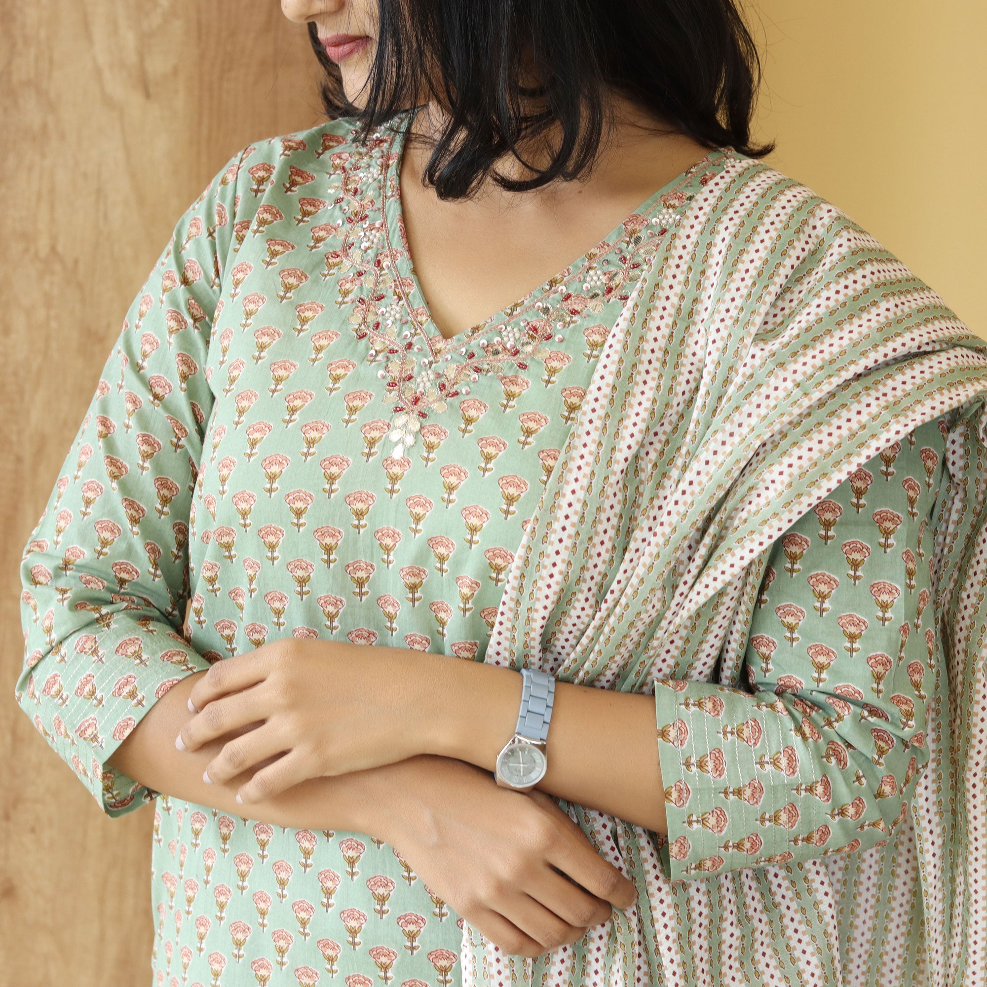 Load image into Gallery viewer, Pure cotton kurti set-4224
