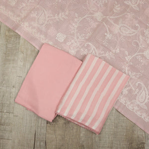 Pastel Pink Muslin Silk Suit-3445