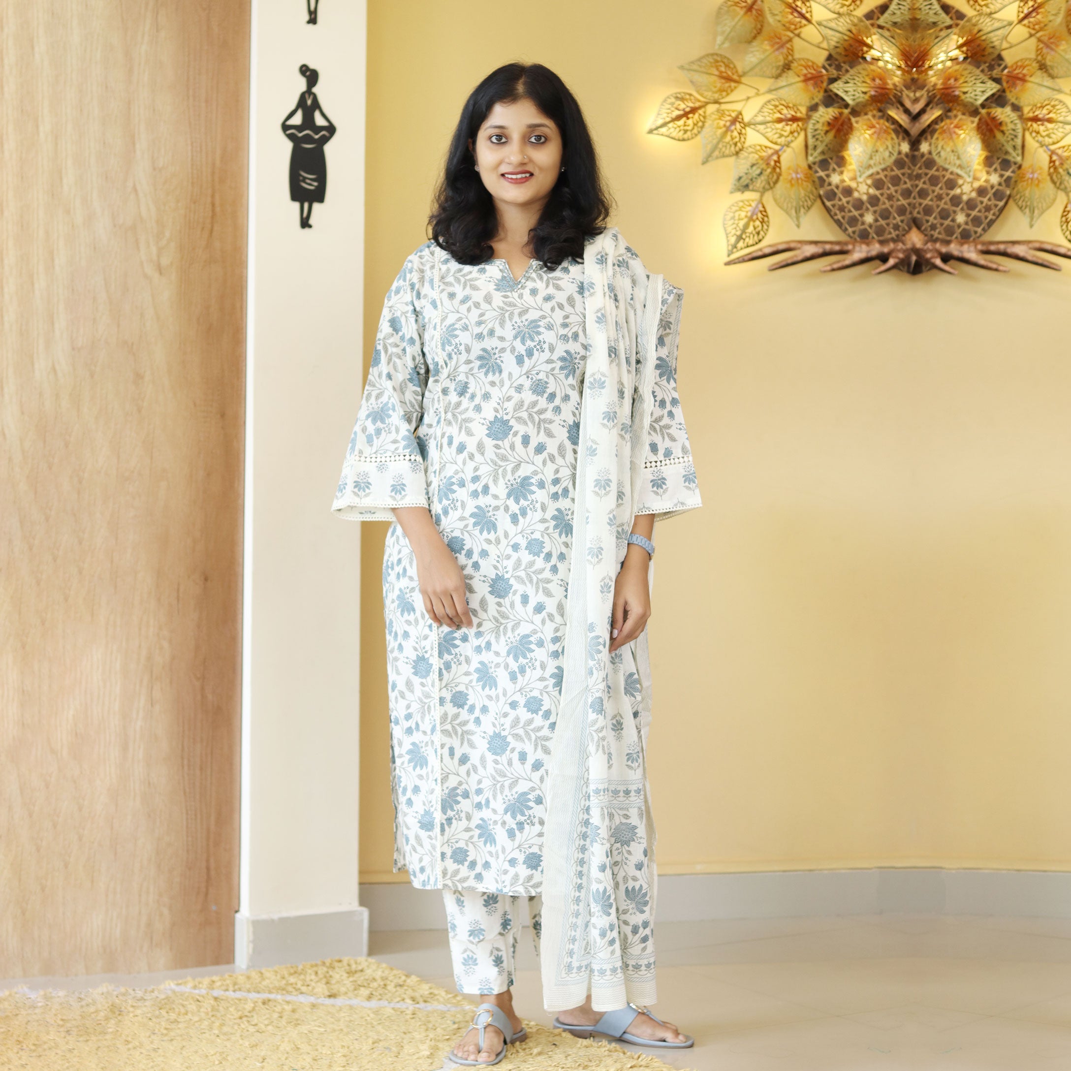 Load image into Gallery viewer, Pure Cotton Kurti Set-4228
