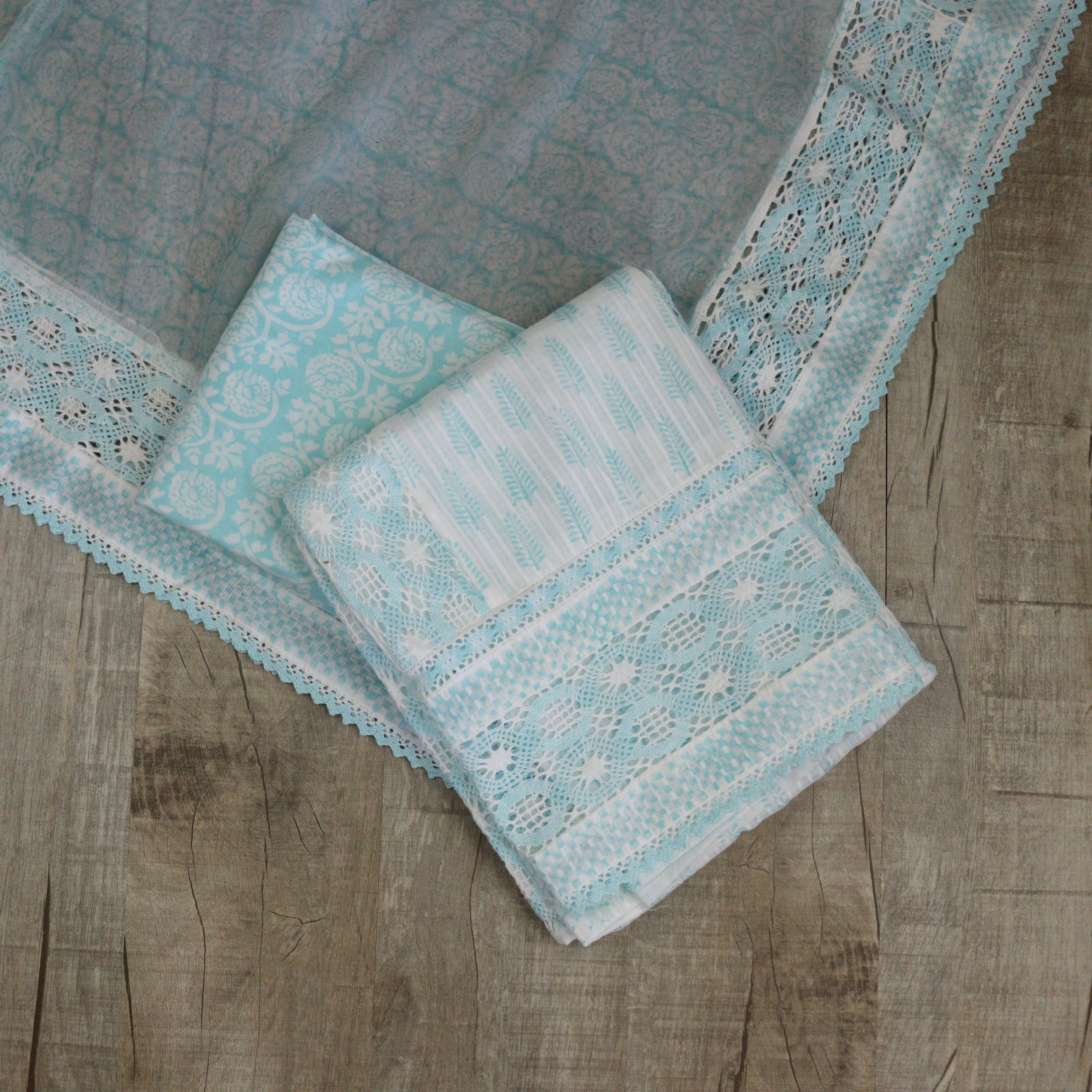 Load image into Gallery viewer, off white &amp; Pale Turquoise pure Kota Suit- 3462
