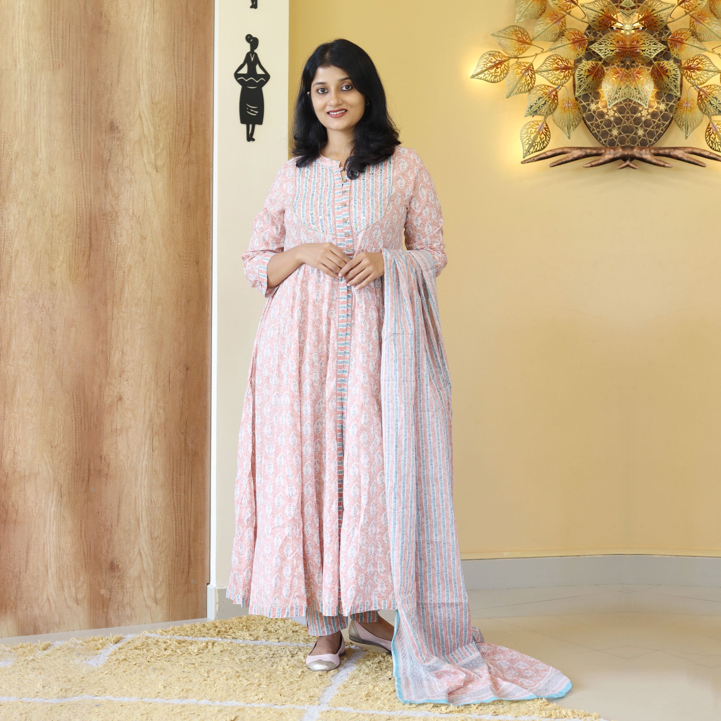 Load image into Gallery viewer, Pure Cotton Anarkali Set-4219
