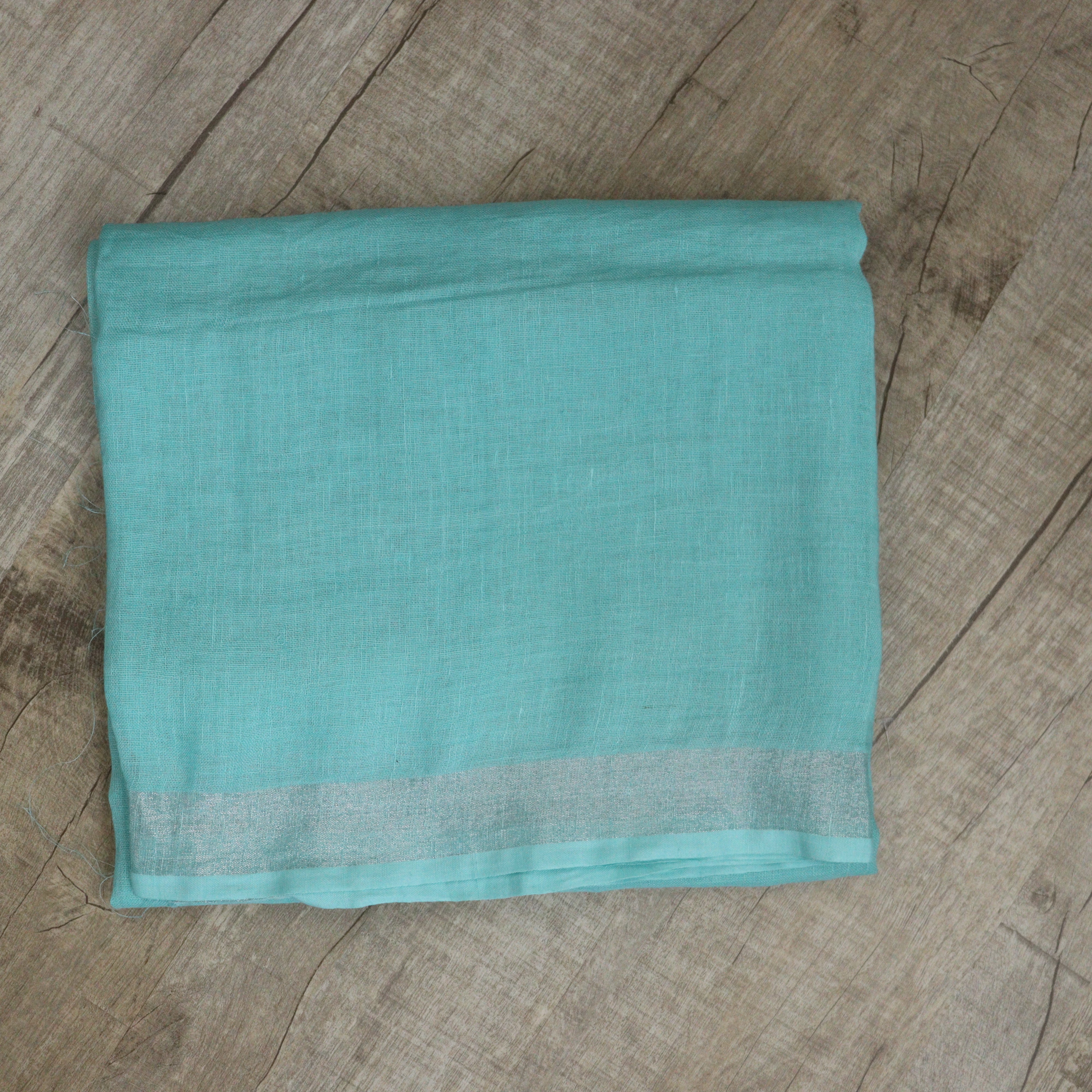 Load image into Gallery viewer, Pale Turquoise Pure linen Suit- 3280
