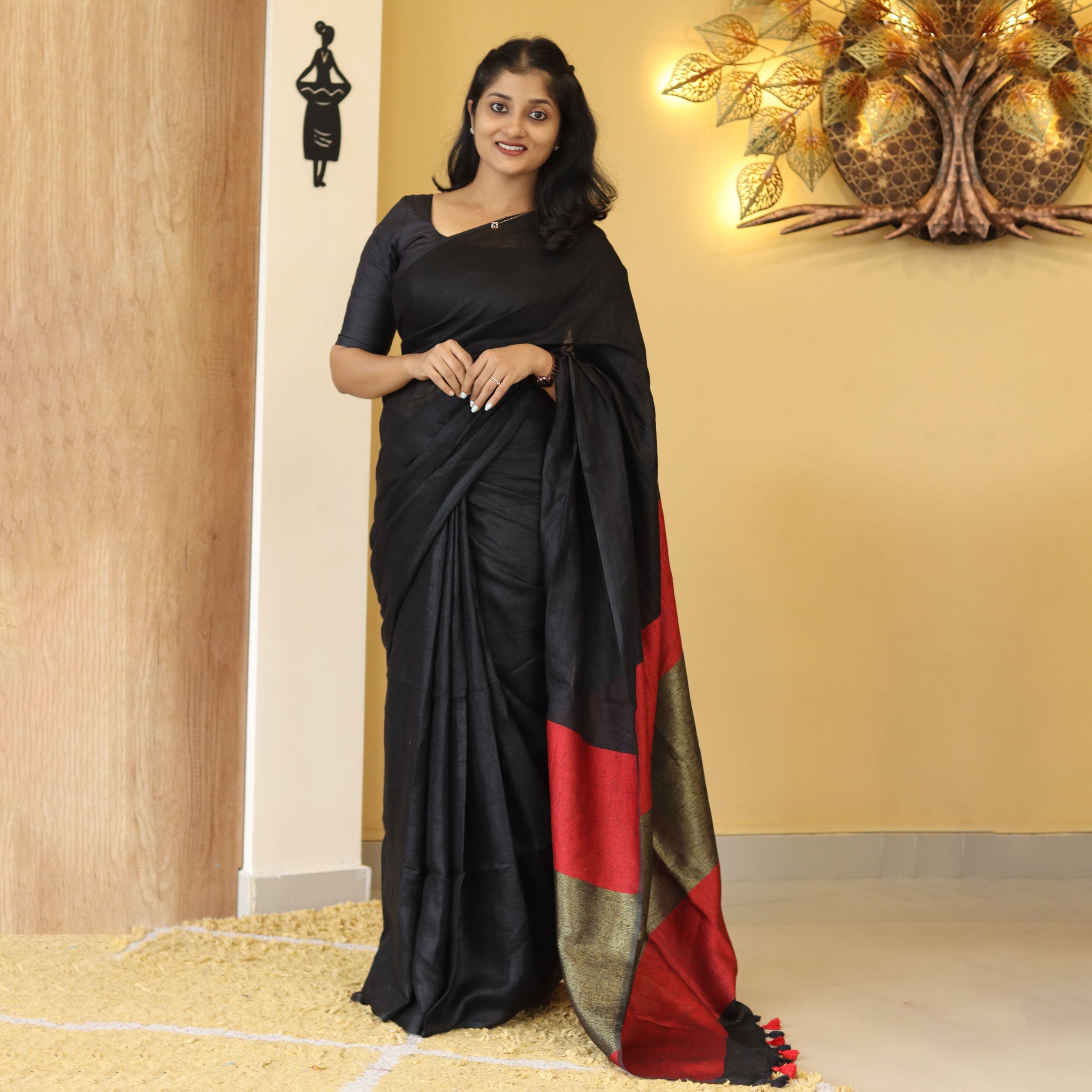 Load image into Gallery viewer, Pure Linen Saree (pre-order)- 4263
