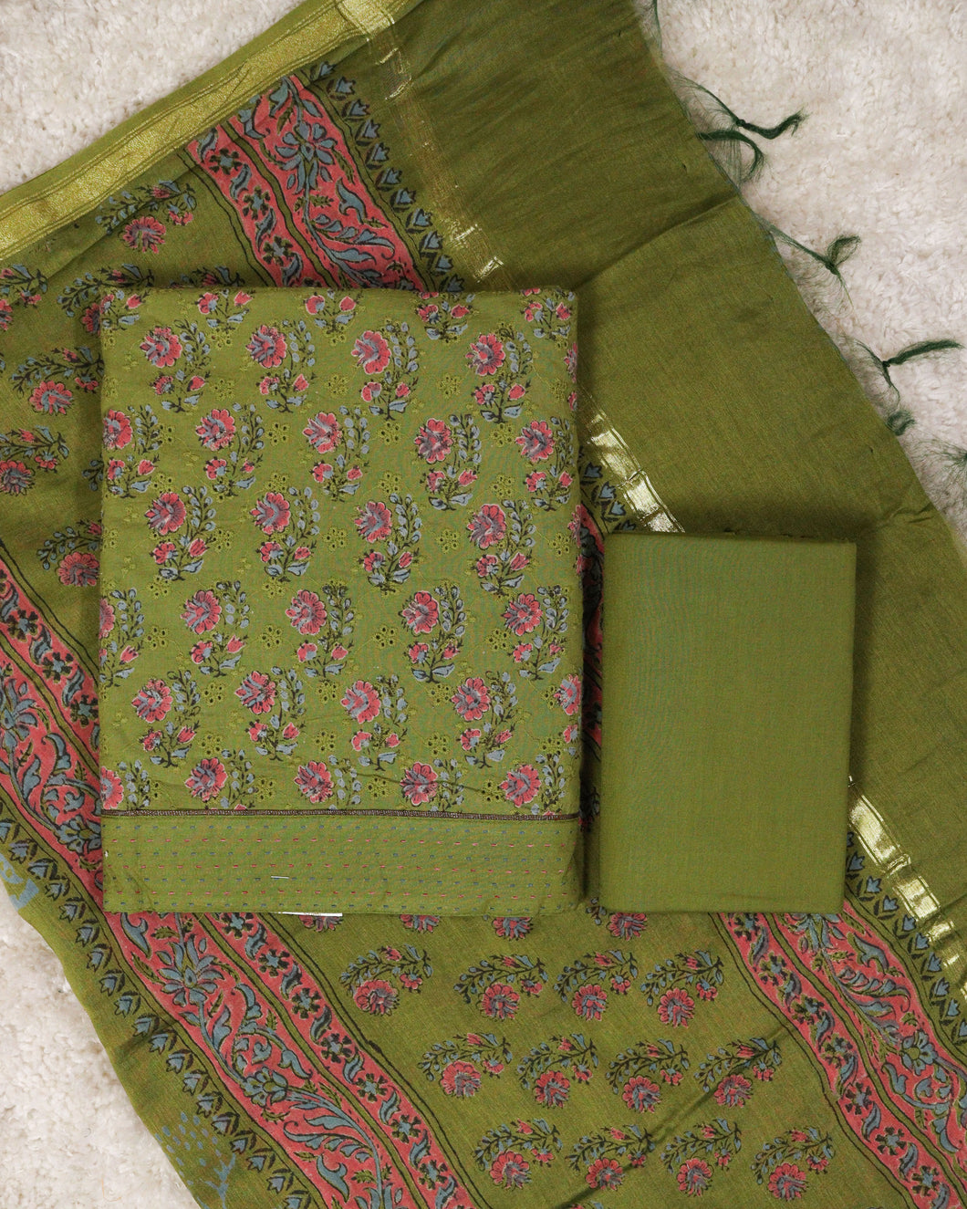 Pure Cotton Unstitched Suit-1363