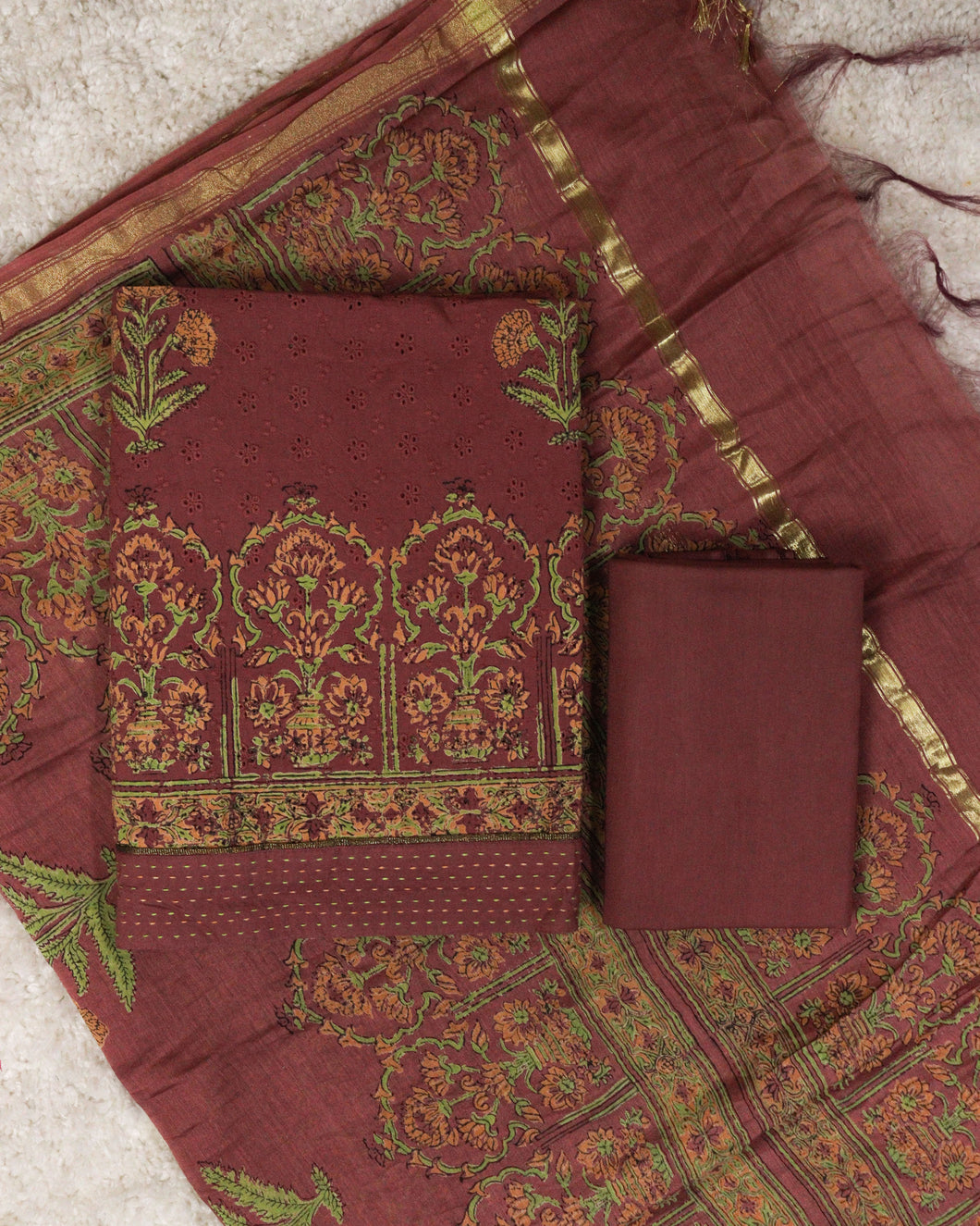 Pure Cotton Unstitched Suit-1359