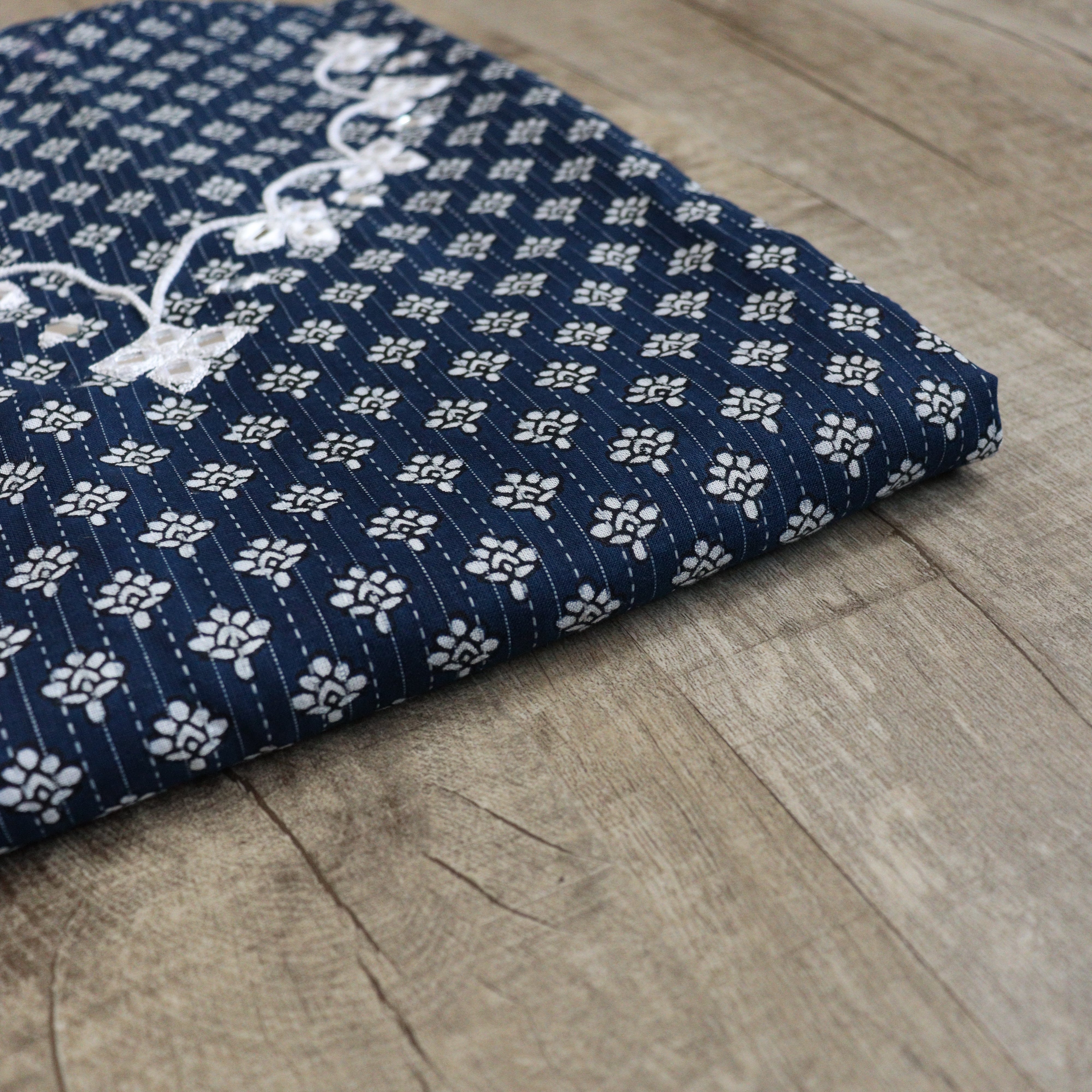 Load image into Gallery viewer, Midnight Blue Designer Cotton Fabric-3495
