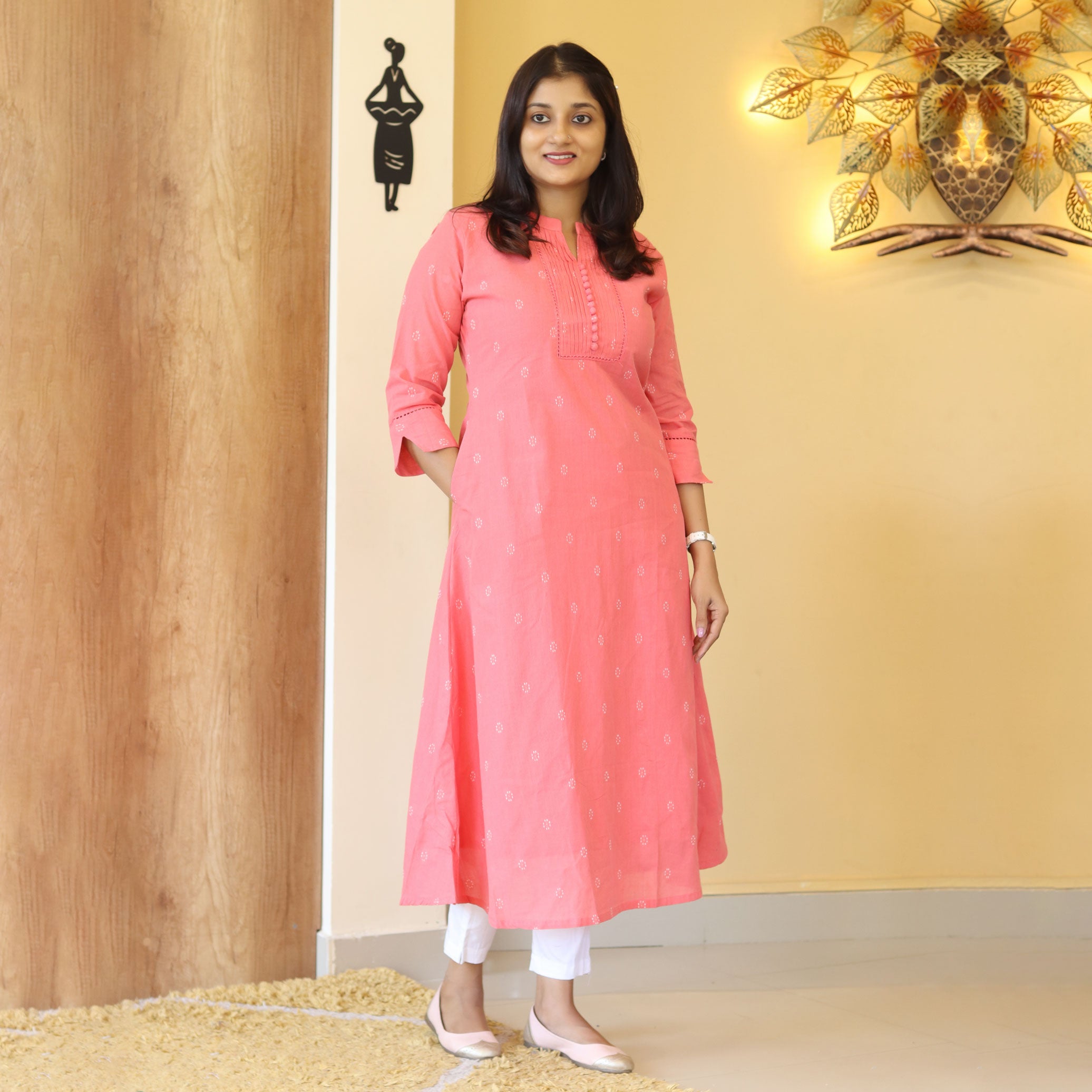 Load image into Gallery viewer, Pure Cotton A-line Kurti-4127
