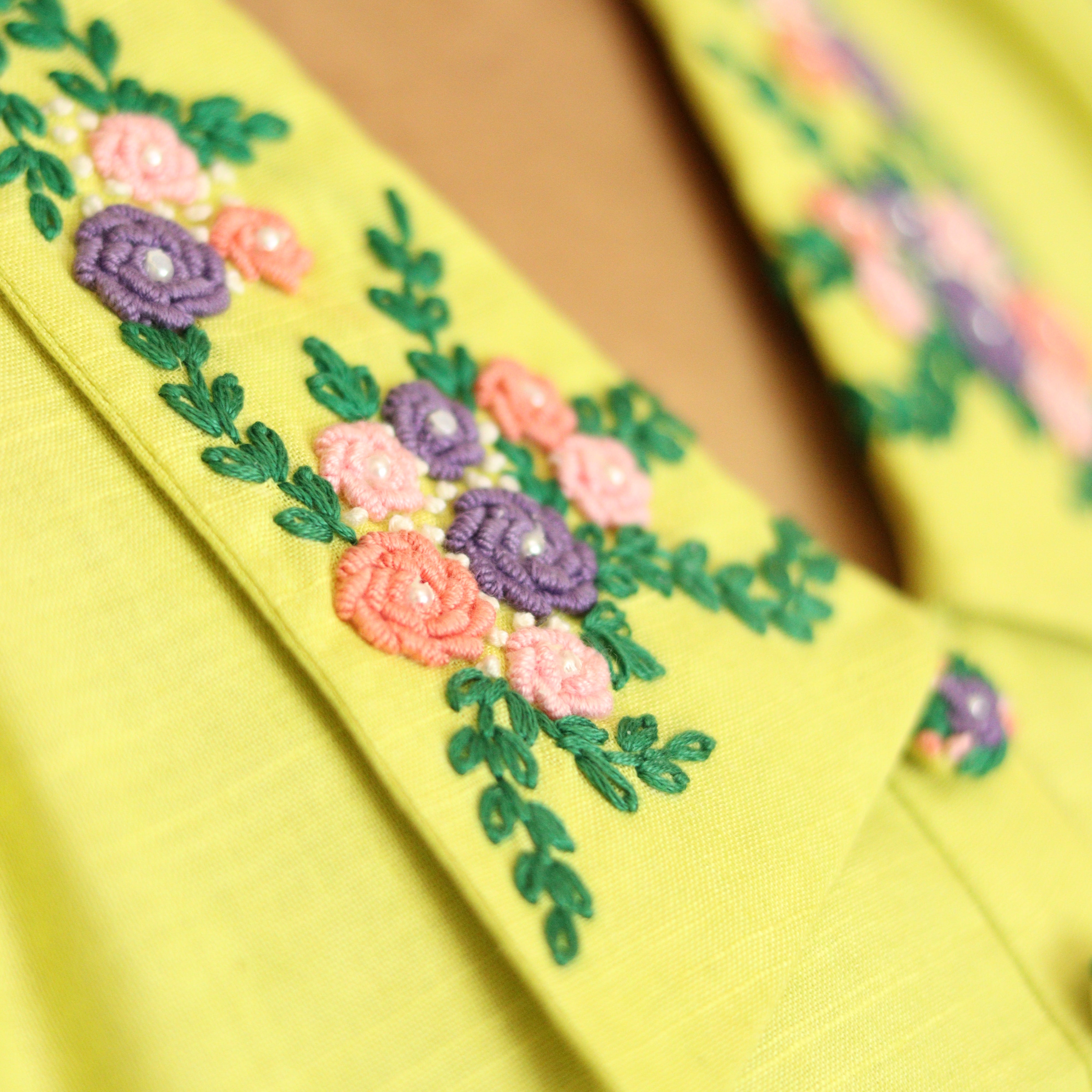 Load image into Gallery viewer, Lemon Yellow Pure Cotton Designer A-line Kurti (pre-order)-3505
