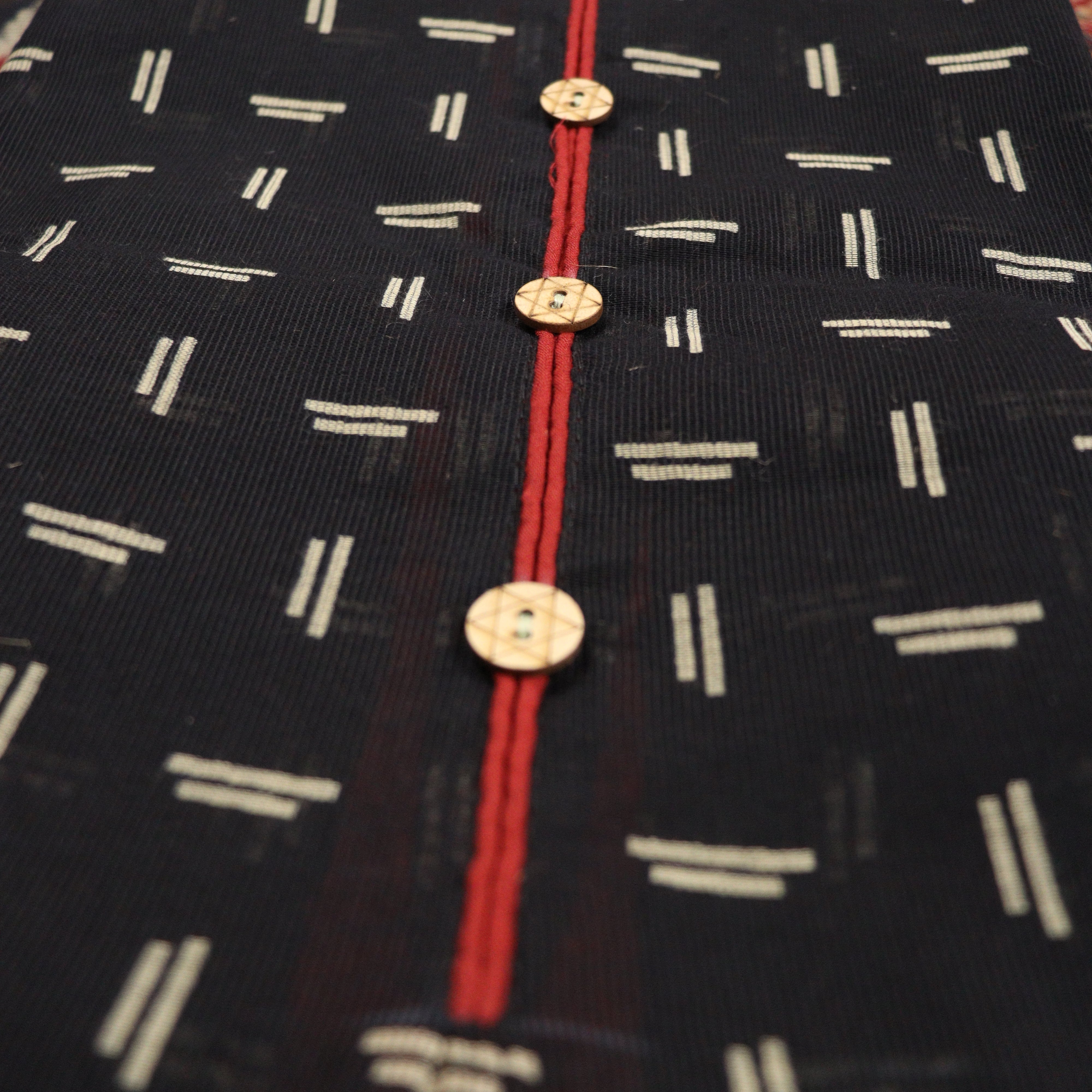 Load image into Gallery viewer, Jet Black And Maroon Semi Chanderi Silk Unstitched Suit-3496

