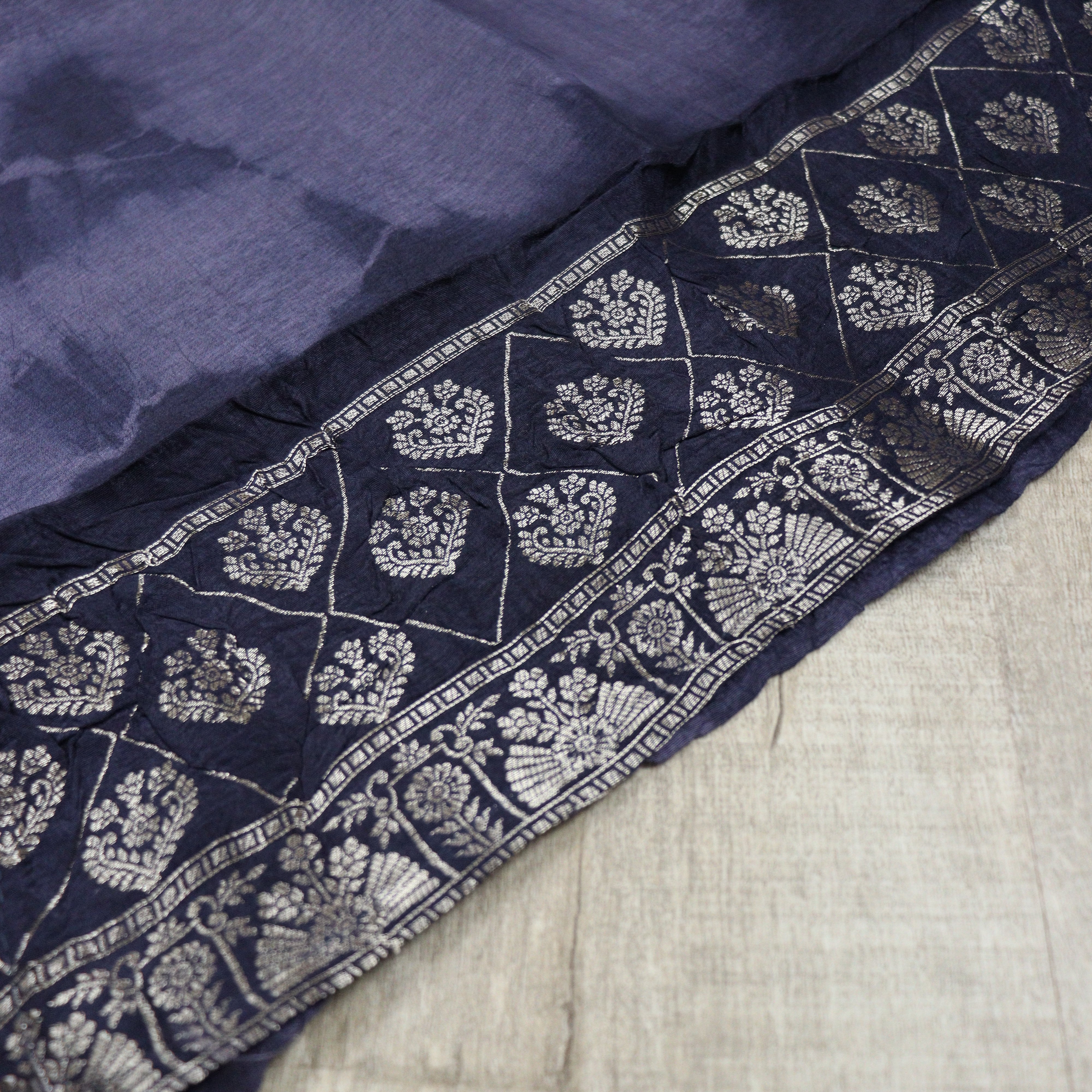 Load image into Gallery viewer, Midnight Blue Pure Banarasi Suit-3514
