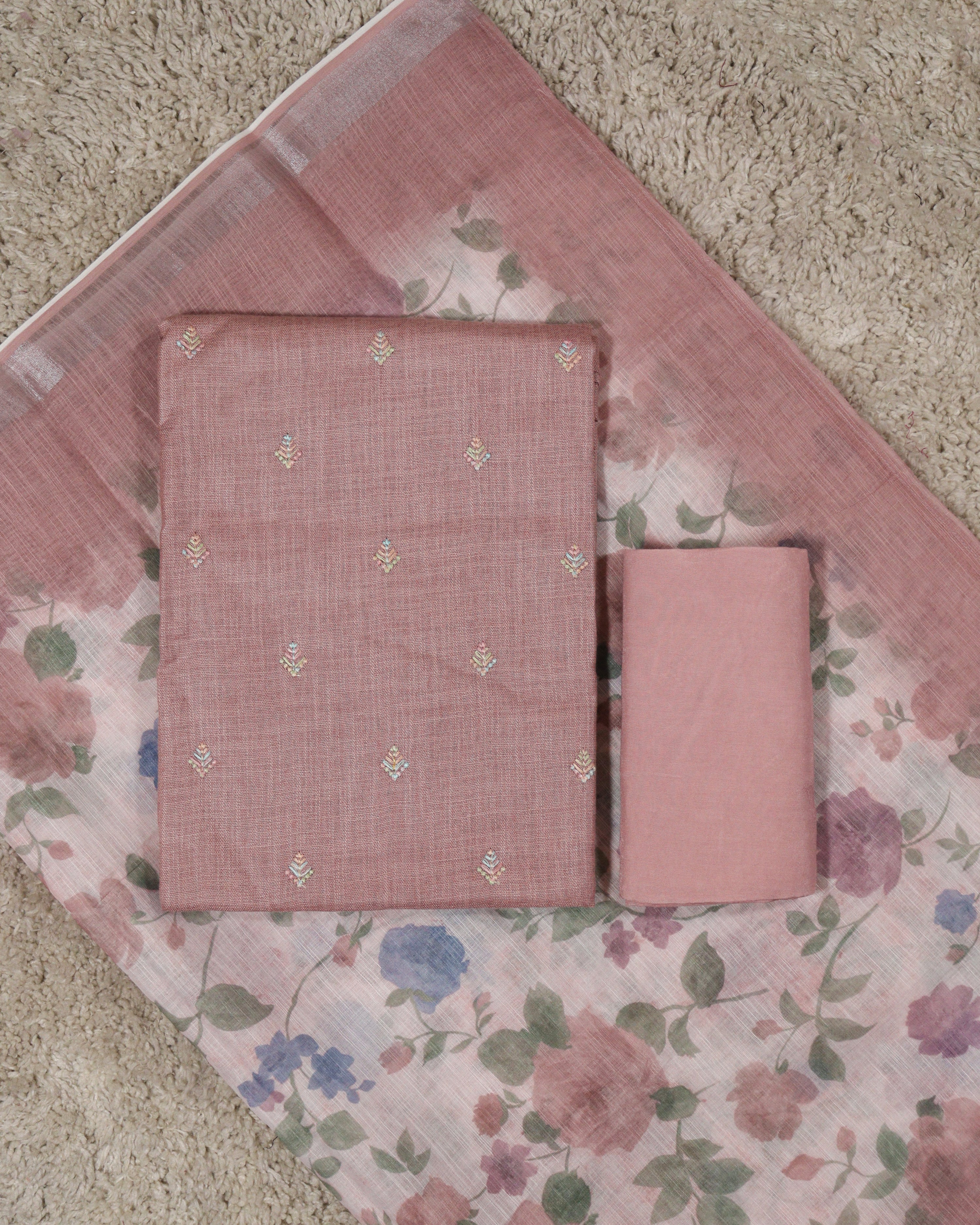 Load image into Gallery viewer, Linen Cotton Unstitched Suit-5906
