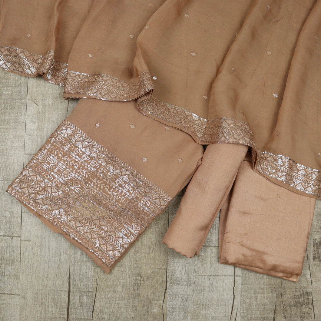 Nutmeg pure organza Suit-3501