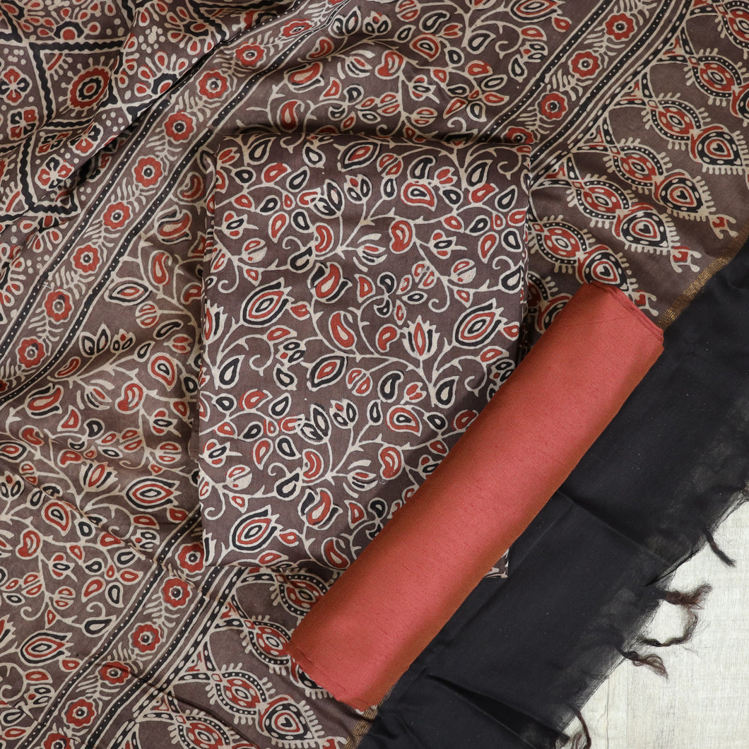 Pure Maheswari Silk Unstitched Suit-4483