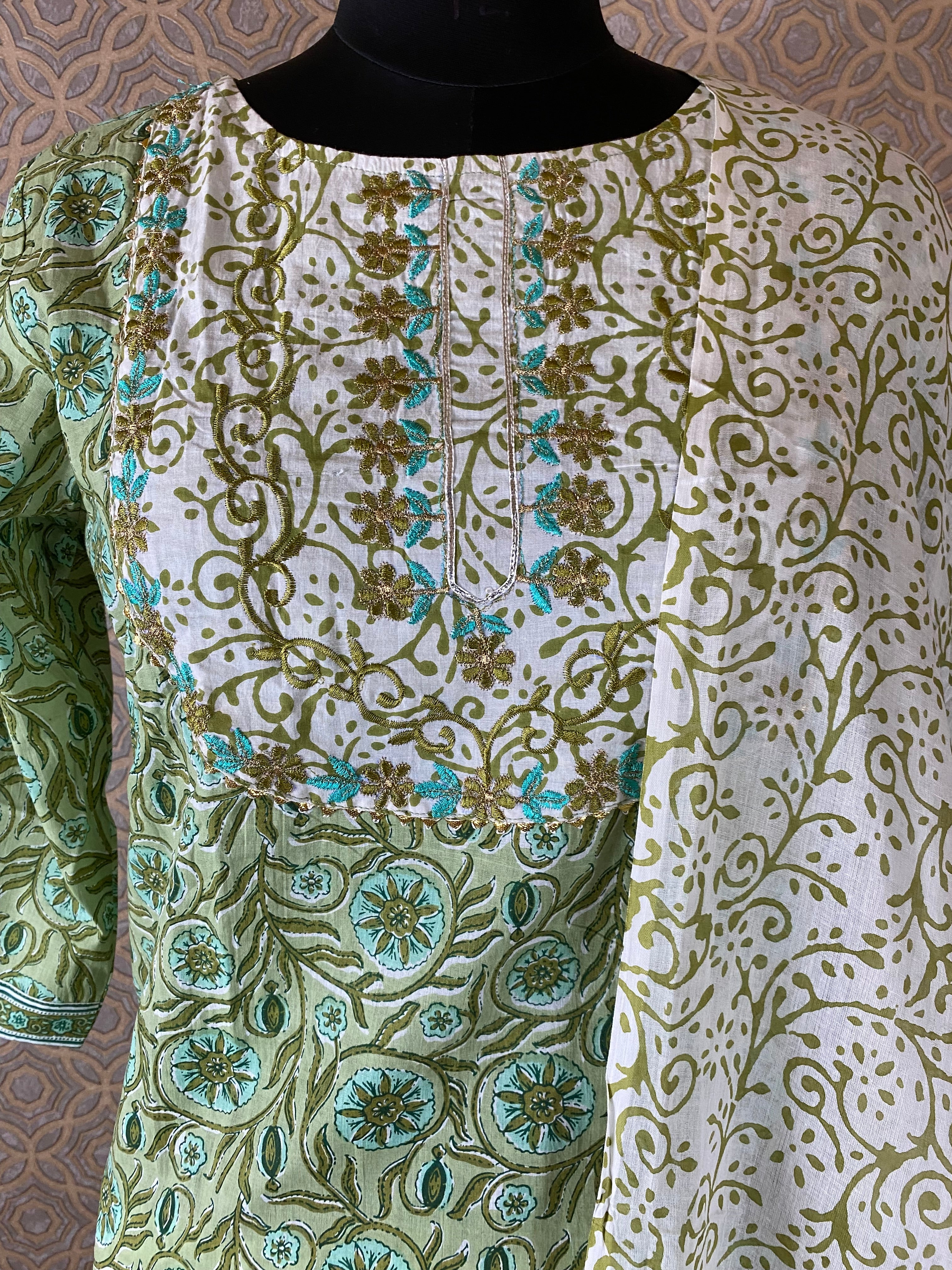 Load image into Gallery viewer, Jaipur Cotton Stitched Set-2295
