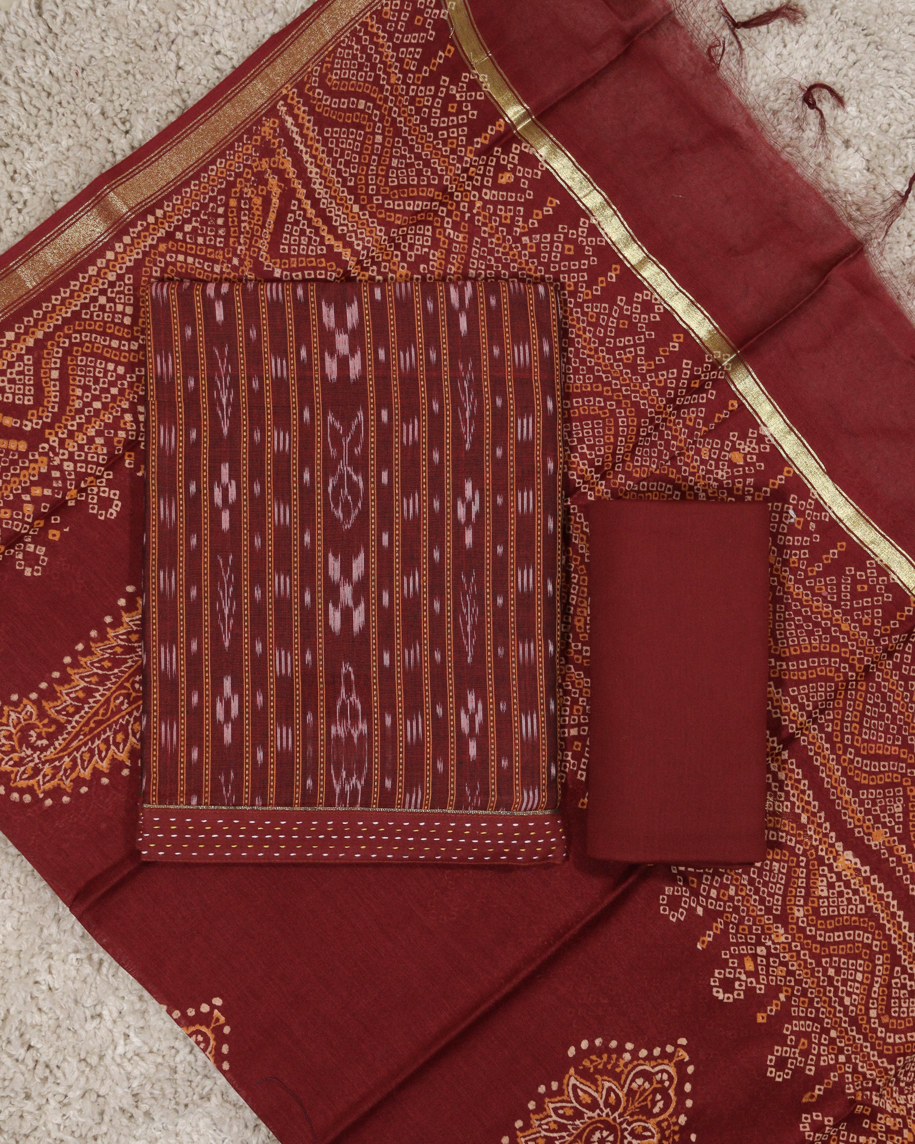Load image into Gallery viewer, Ikat Unstitched Suit-6204
