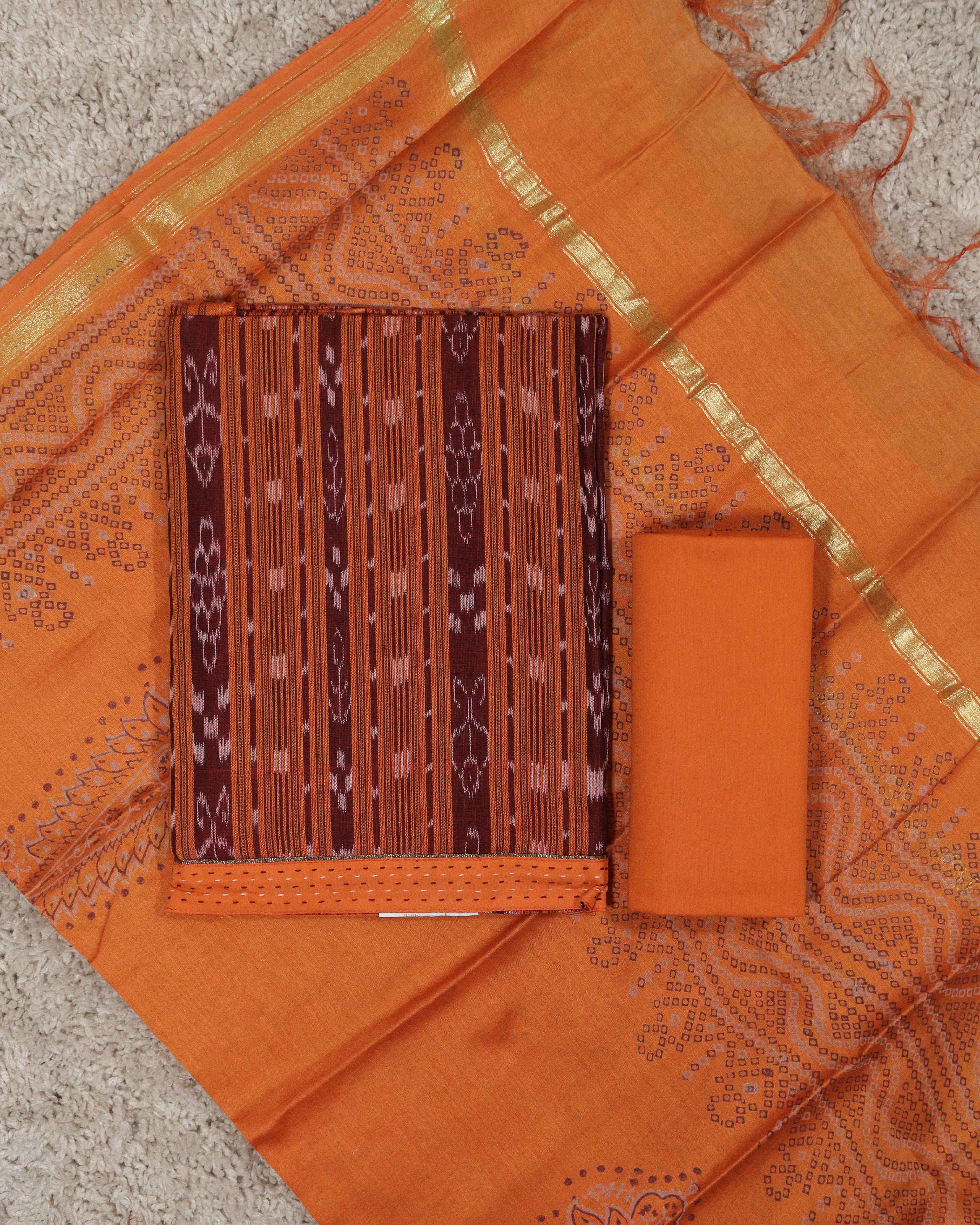 Load image into Gallery viewer, Ikat Unstitched Suit-6204
