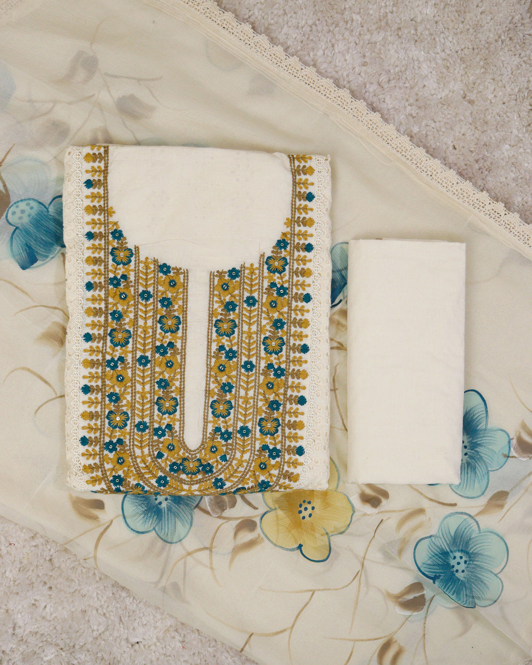 Pure Cotton Unstitched Suit-2083