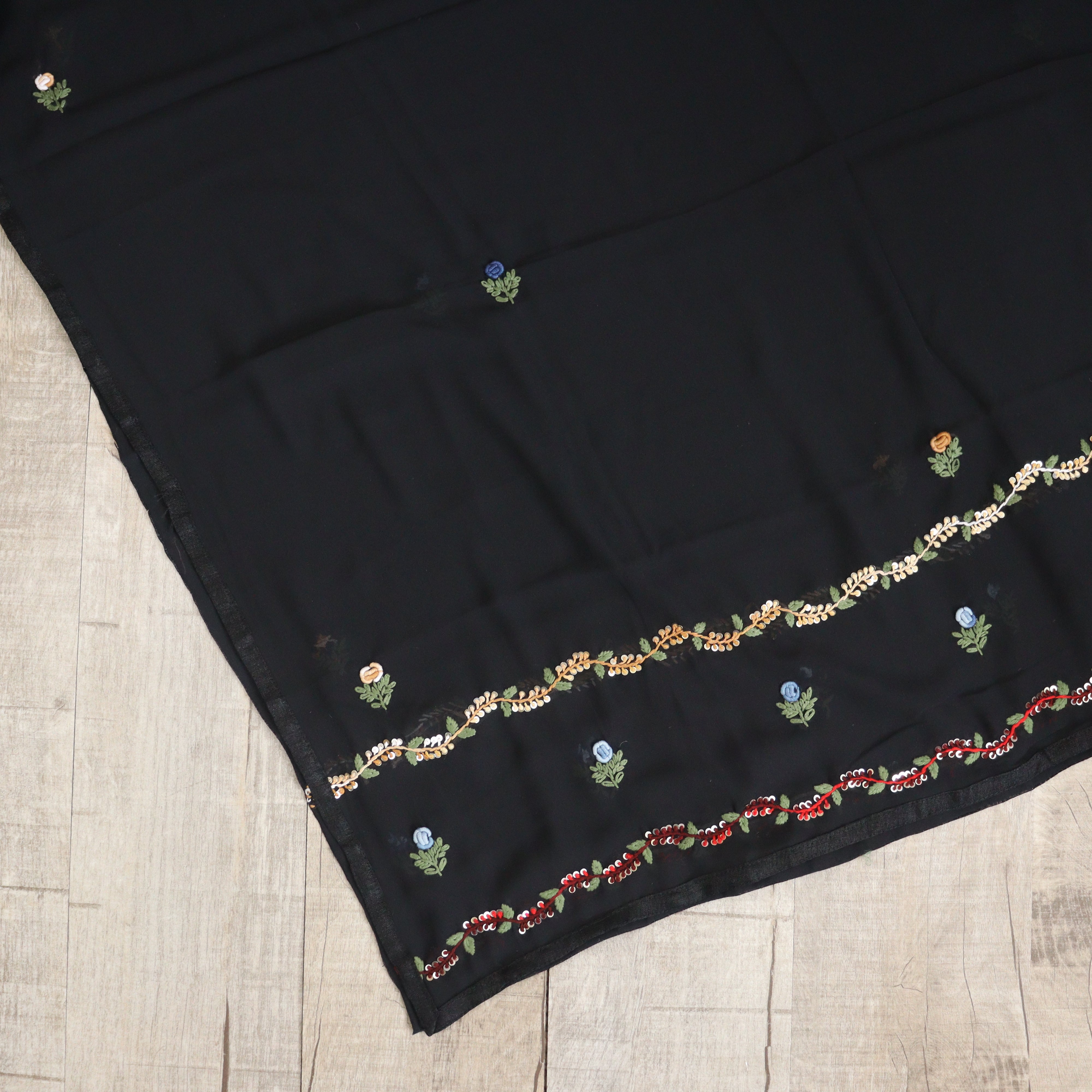 Load image into Gallery viewer, Black Handwork Georgette Suit-2876
