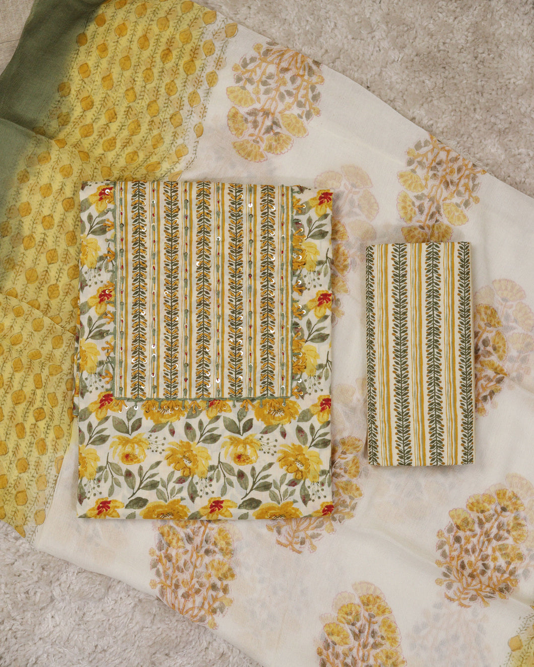 Pure printed Cotton Unstitched Suit -2087