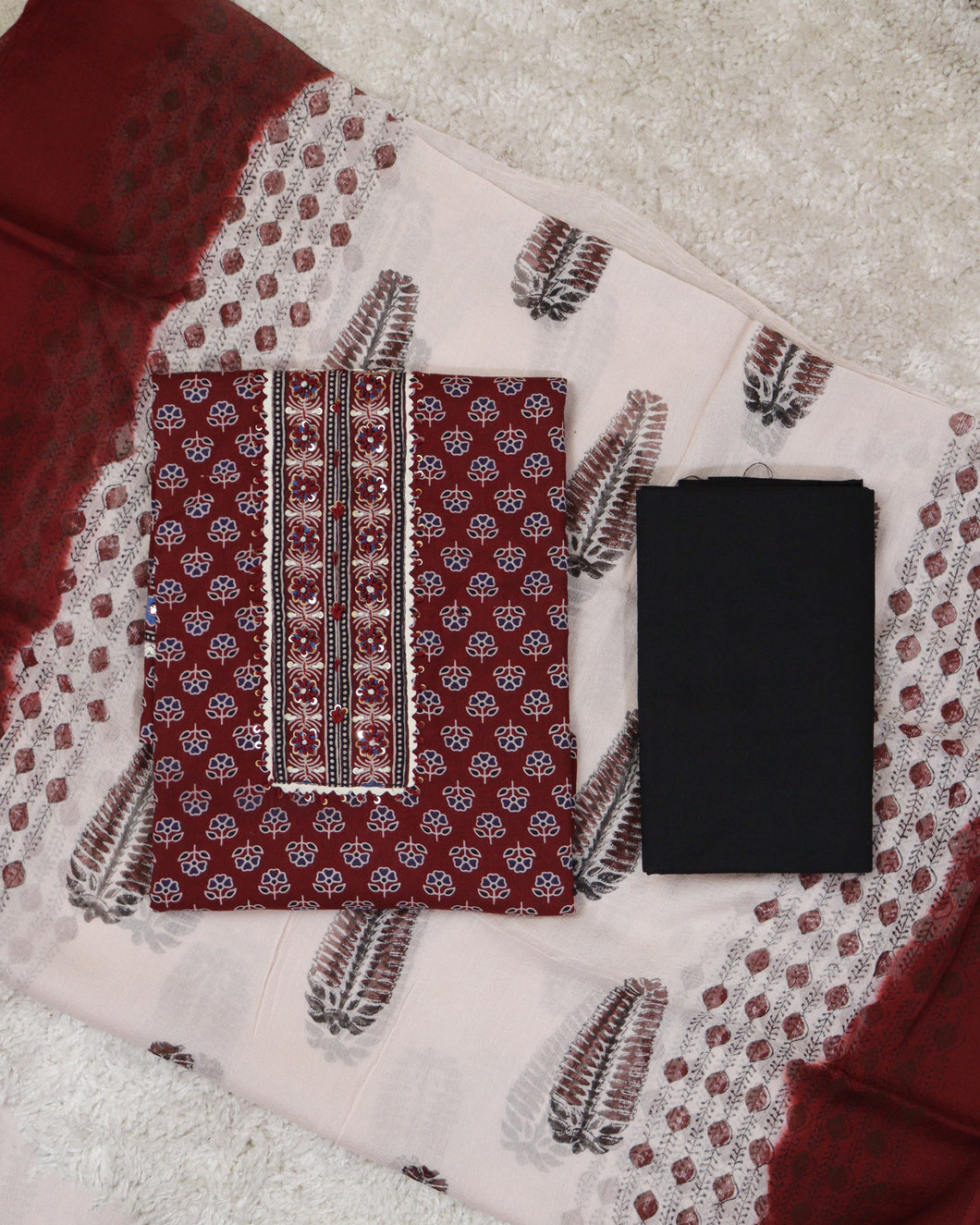 Pure Cotton Unstitched Suit-2087