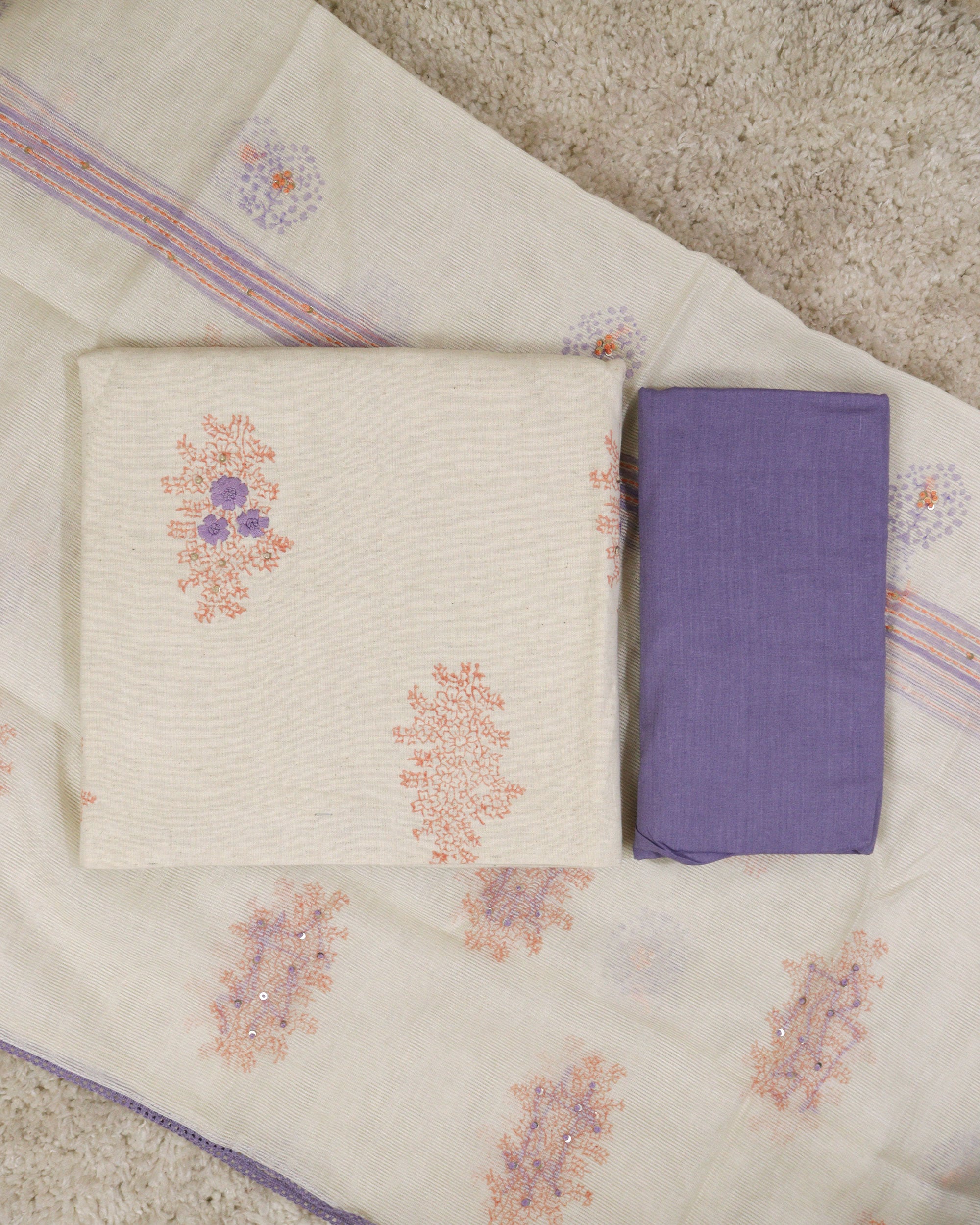 Load image into Gallery viewer, Pure Khadi Cotton Unstitched Suit -2257
