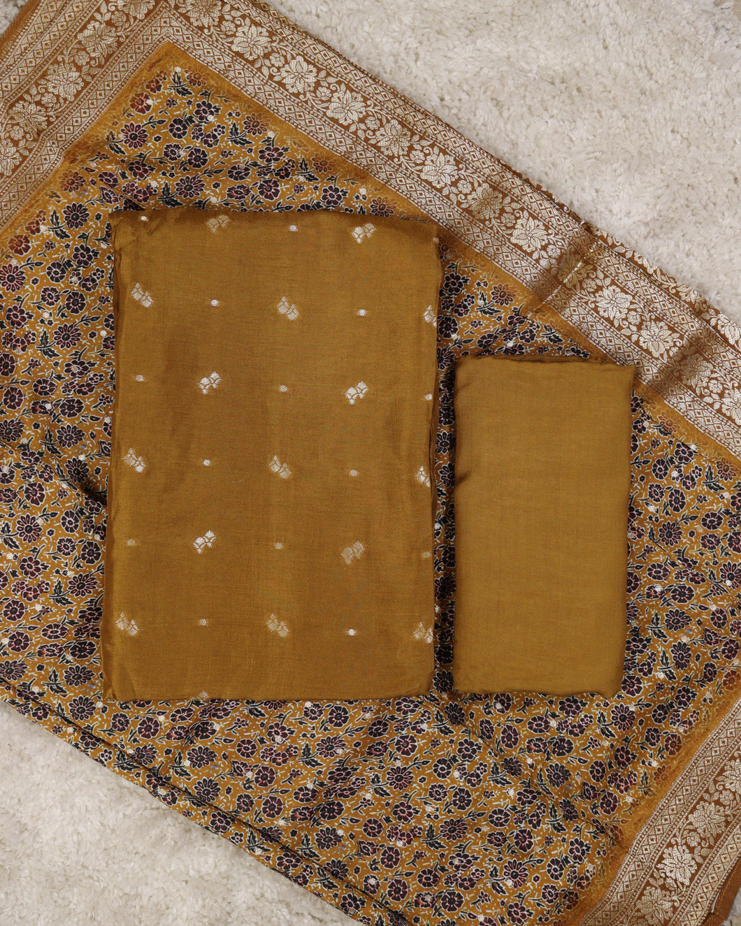 Banarasi Silk Unstitched Suit - 2253