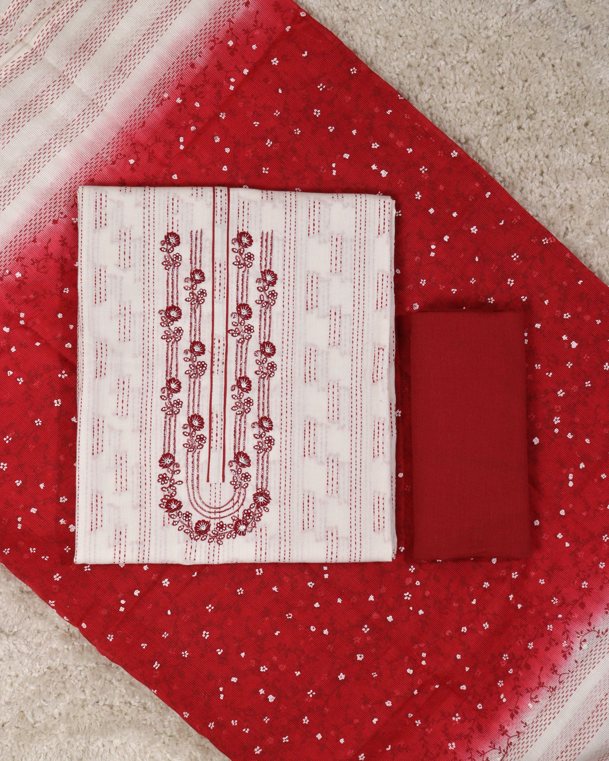Load image into Gallery viewer, Pure Handloom Cotton Unstitched Suit - 2258
