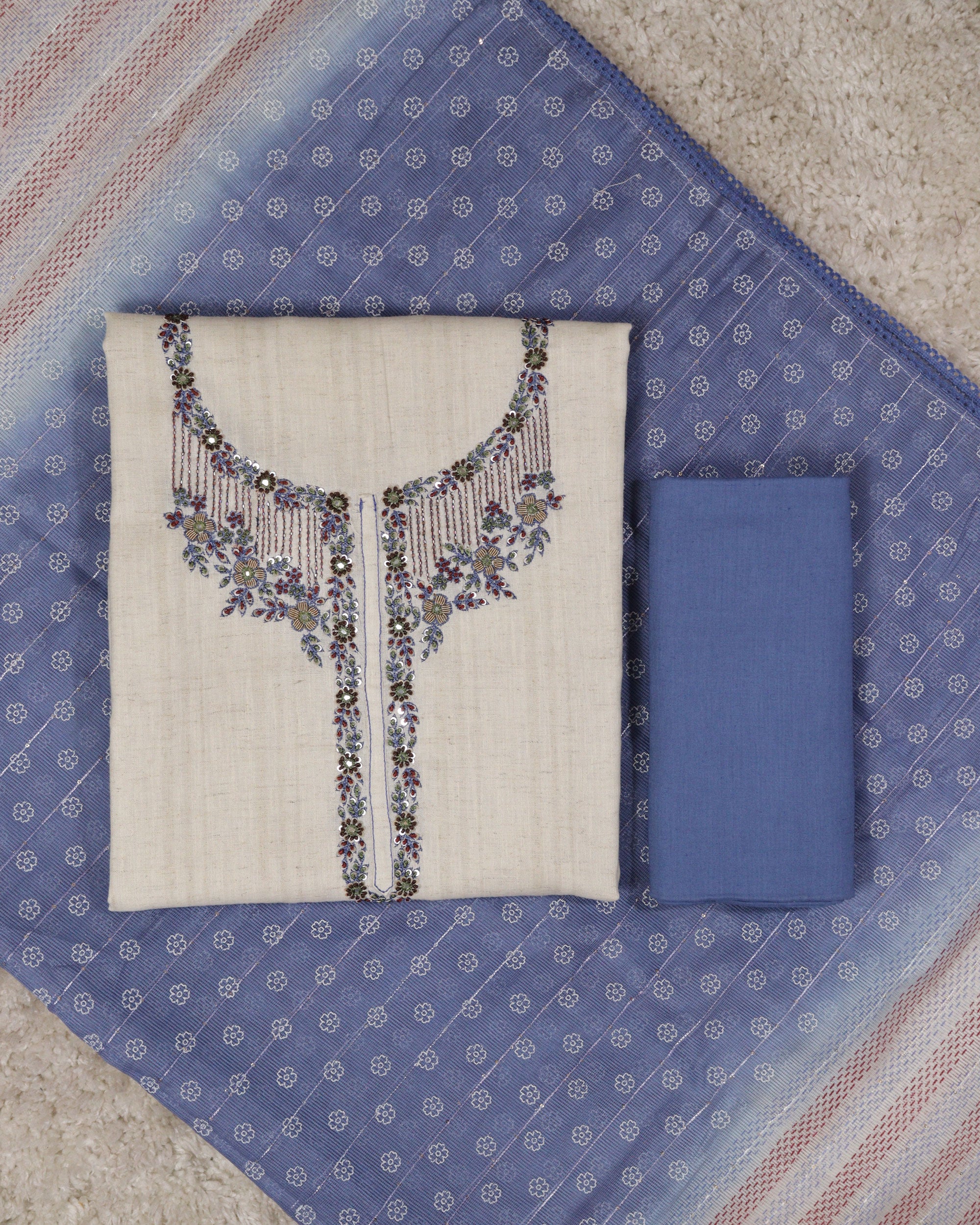 Load image into Gallery viewer, Pure Handloom khadi Cotton Unstitched Suit -2259
