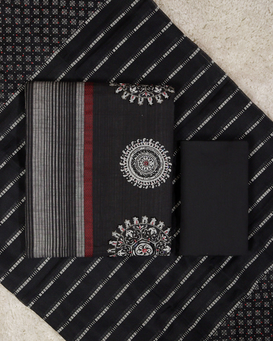 Pure Handloom Cotton Unstitched Suit - 2256