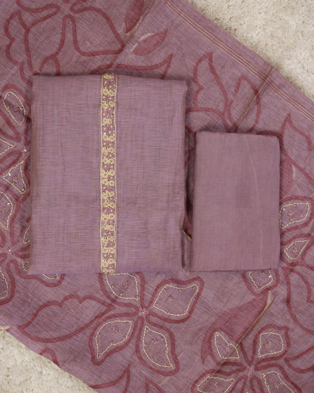 Chanderi Silk Unstitched Suit-2262
