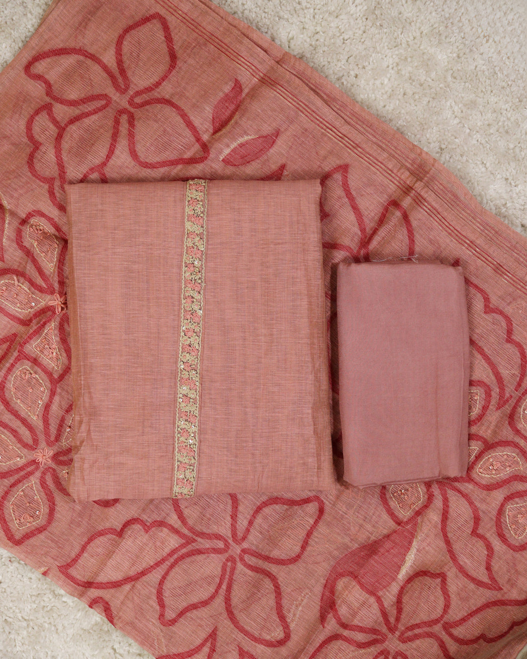 Chanderi Silk Unstitched Suit-2262