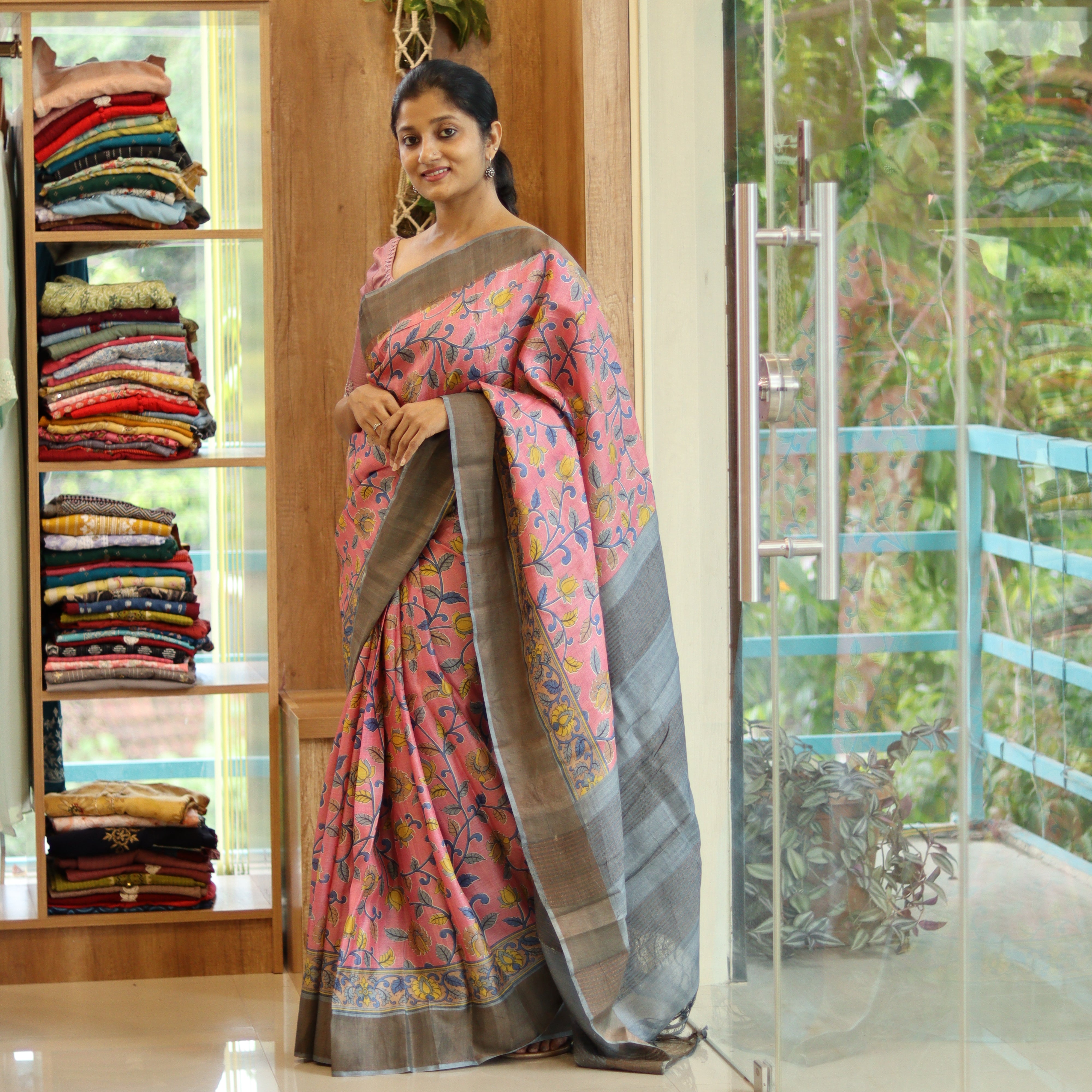 Load image into Gallery viewer, Baby Pink Pure desi Tussar Saree- 3540: Pre-Booking
