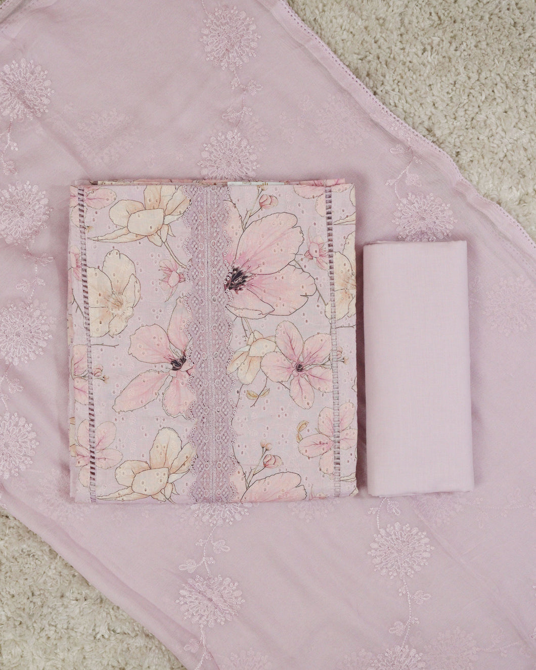 Pure Cotton Unstitched Suit - 2494