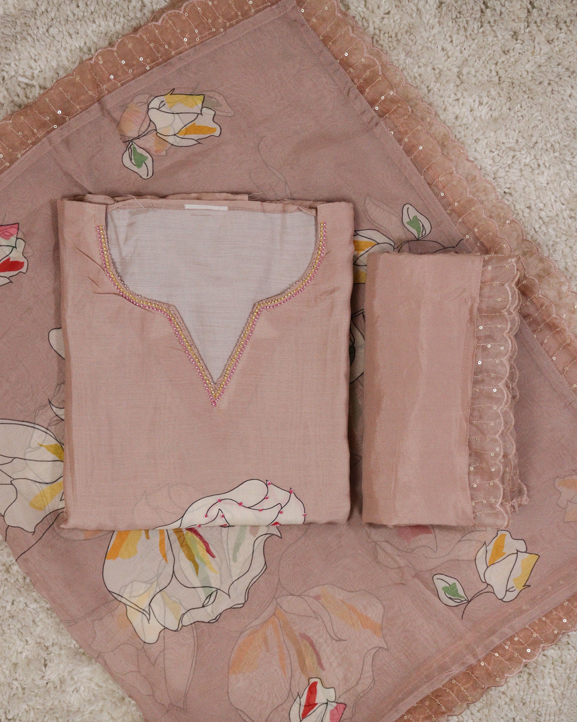 Load image into Gallery viewer, Muslin Silk Unstitched Suit- 2486
